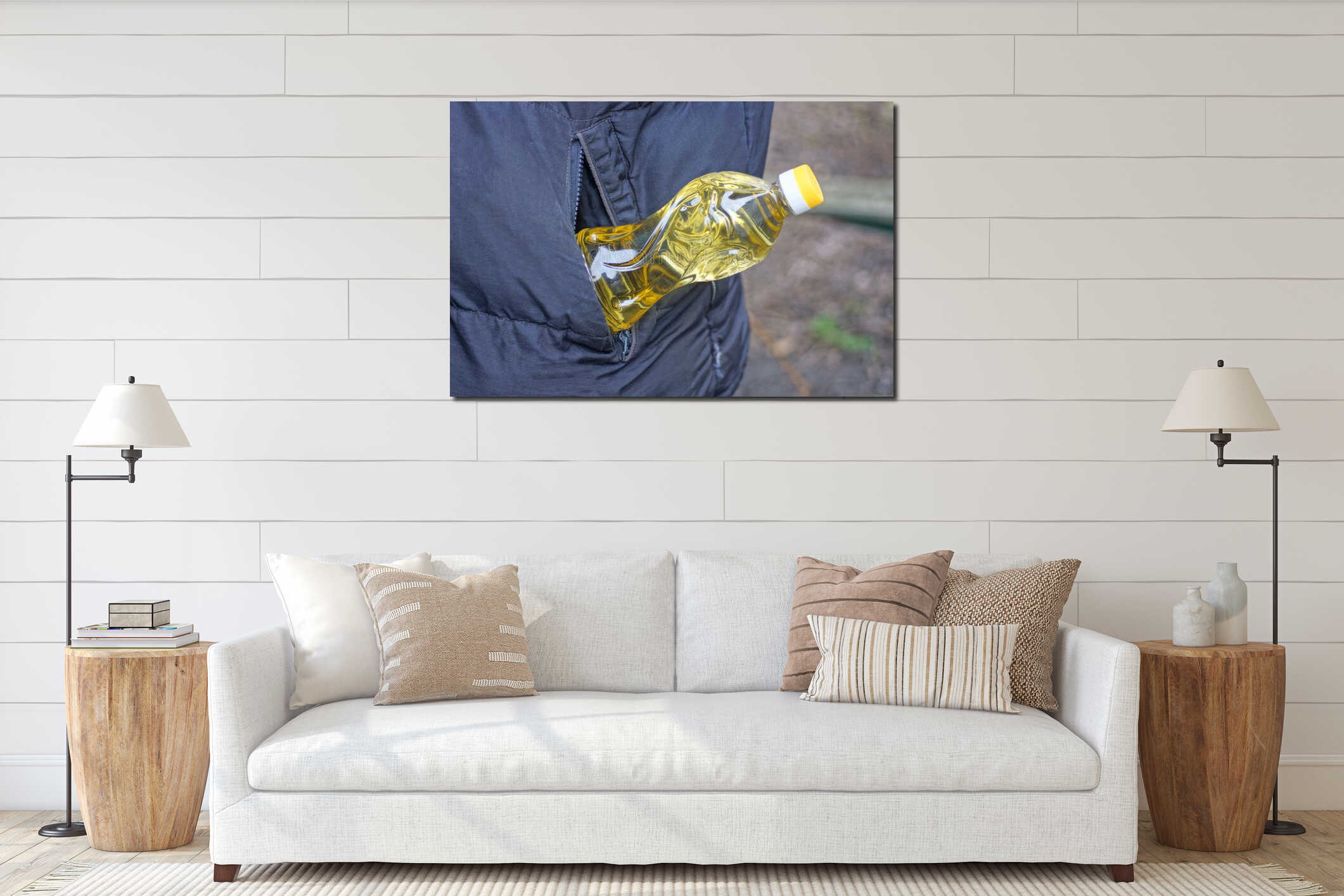 Canvas hanging interior mockup