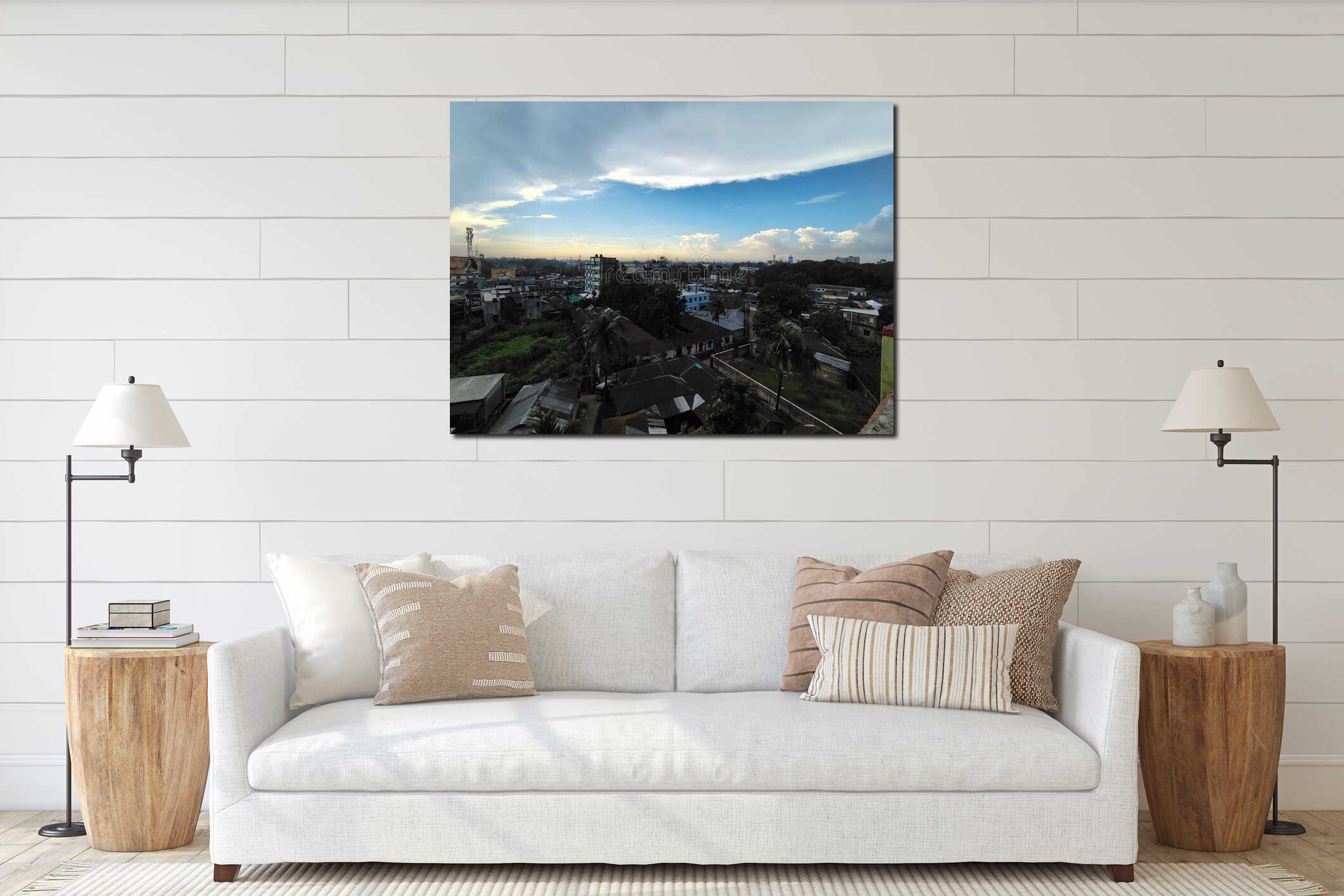 Canvas hanging interior mockup