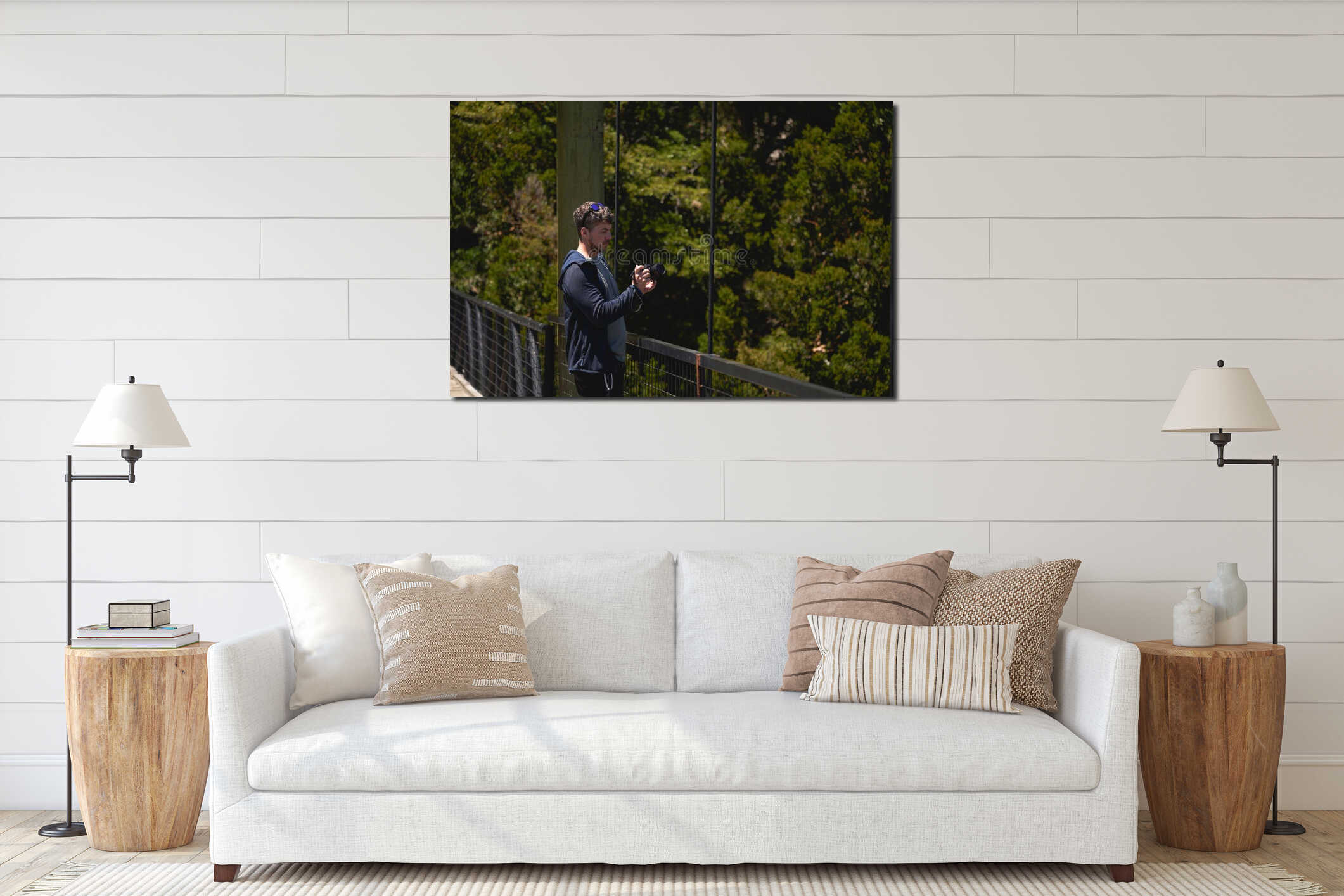 Canvas hanging interior mockup