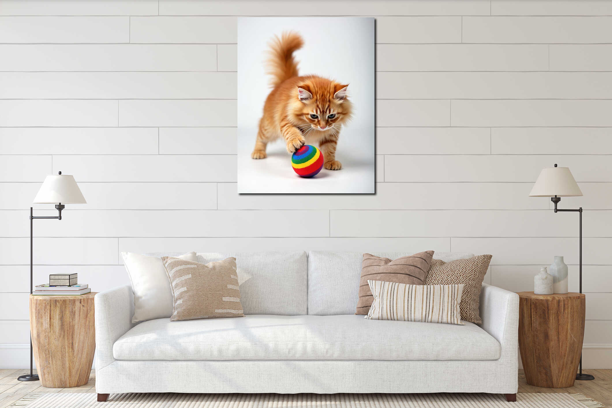 Canvas hanging interior mockup