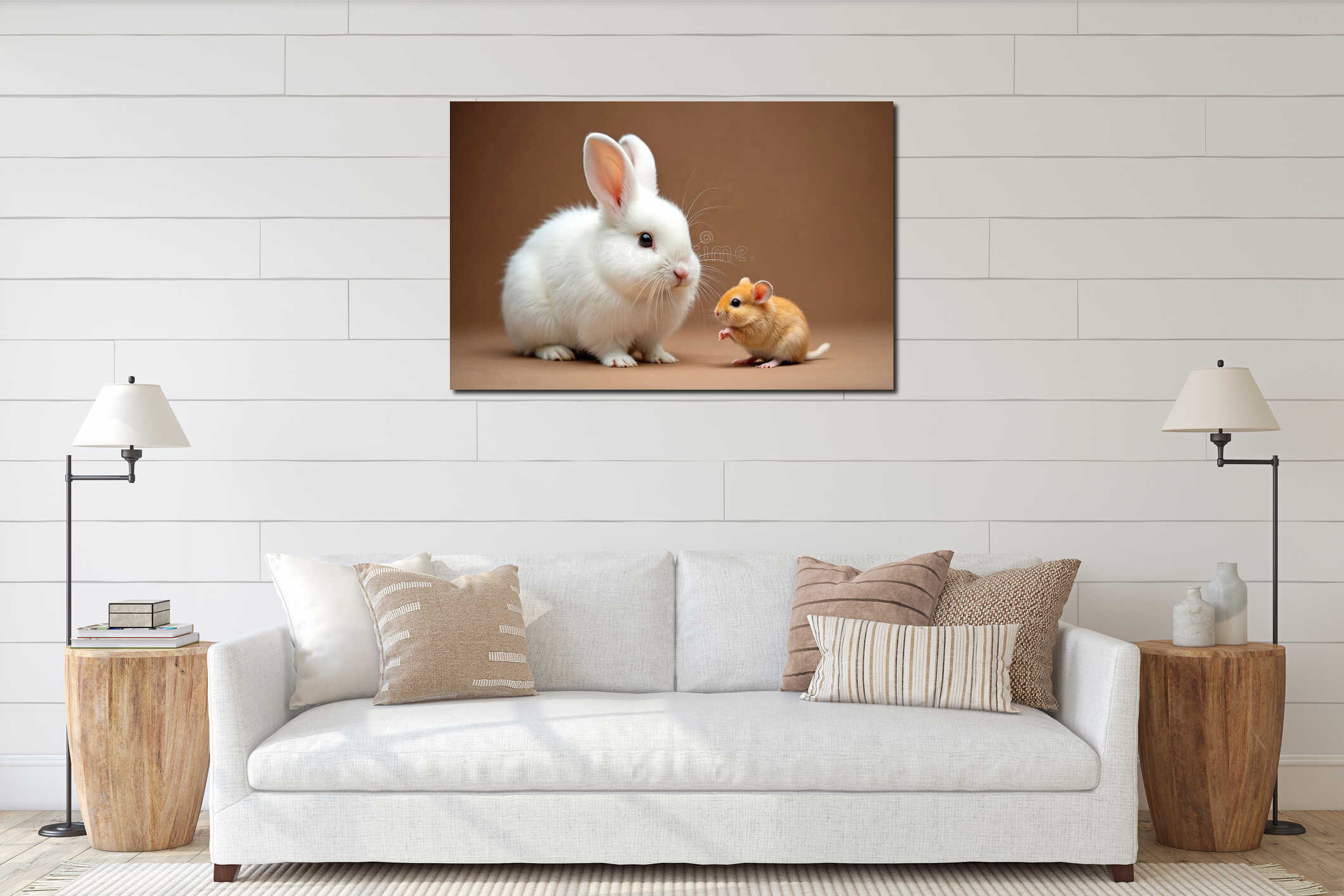 Canvas hanging interior mockup