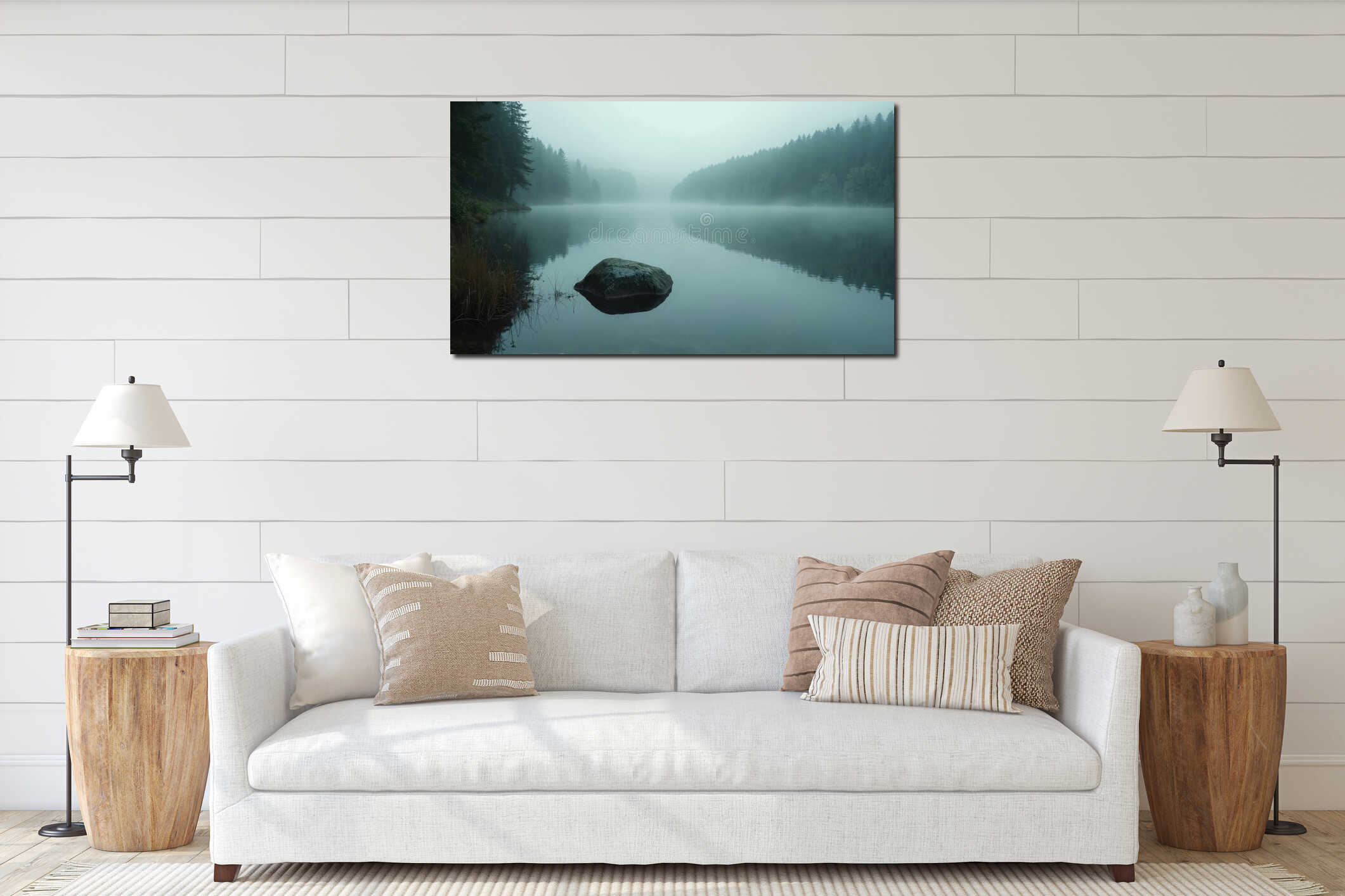 Canvas hanging interior mockup