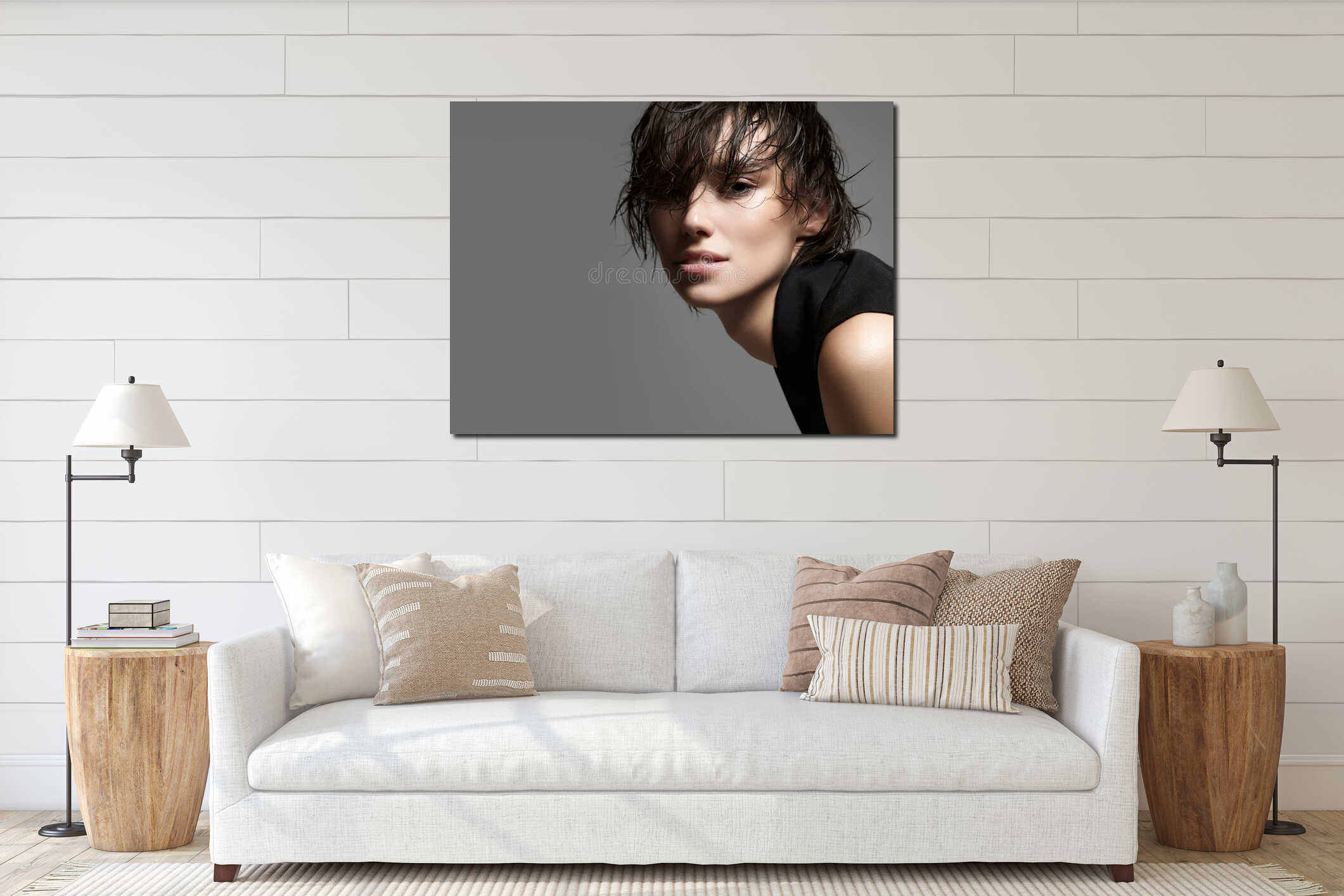 Canvas hanging interior mockup