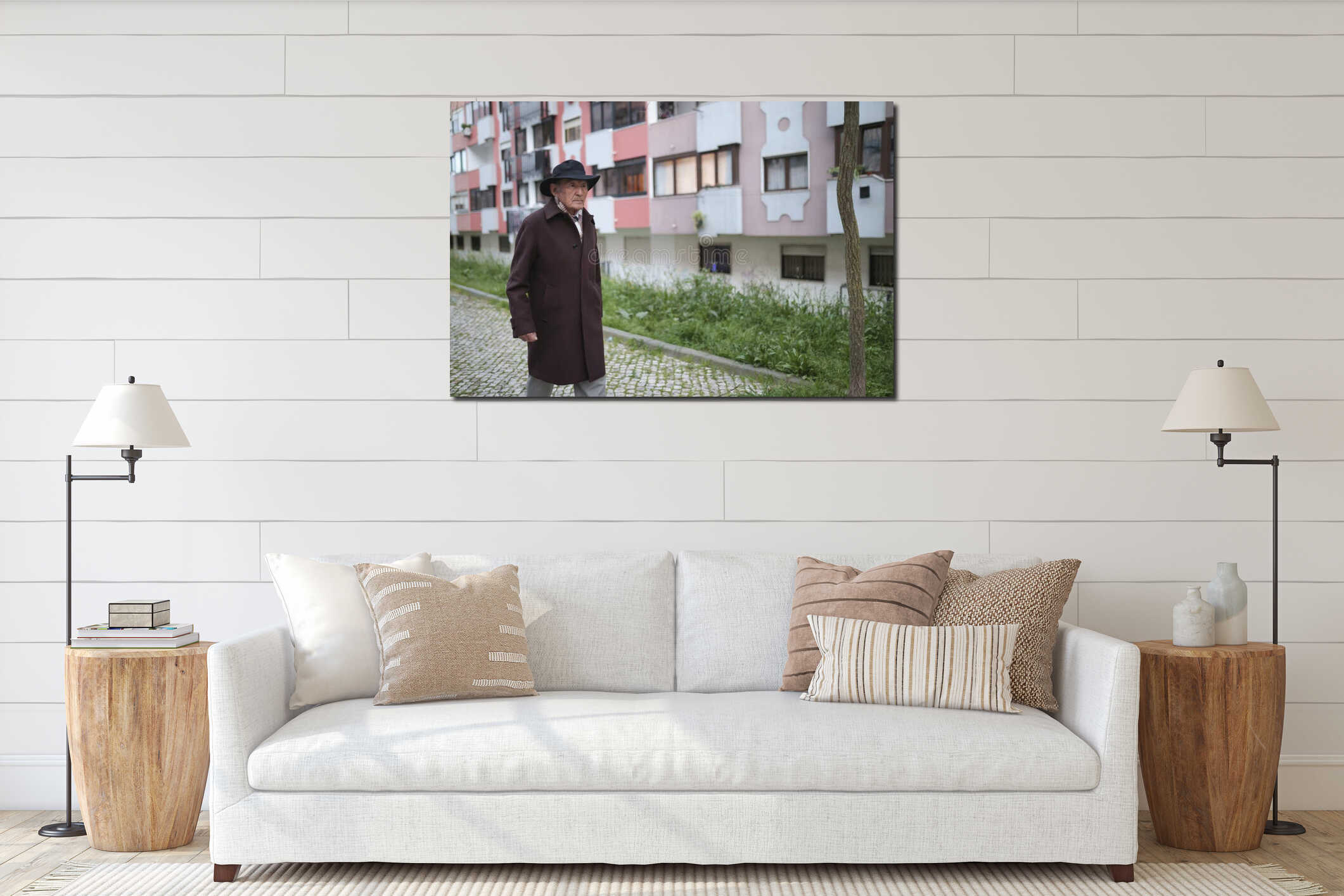 Canvas hanging interior mockup