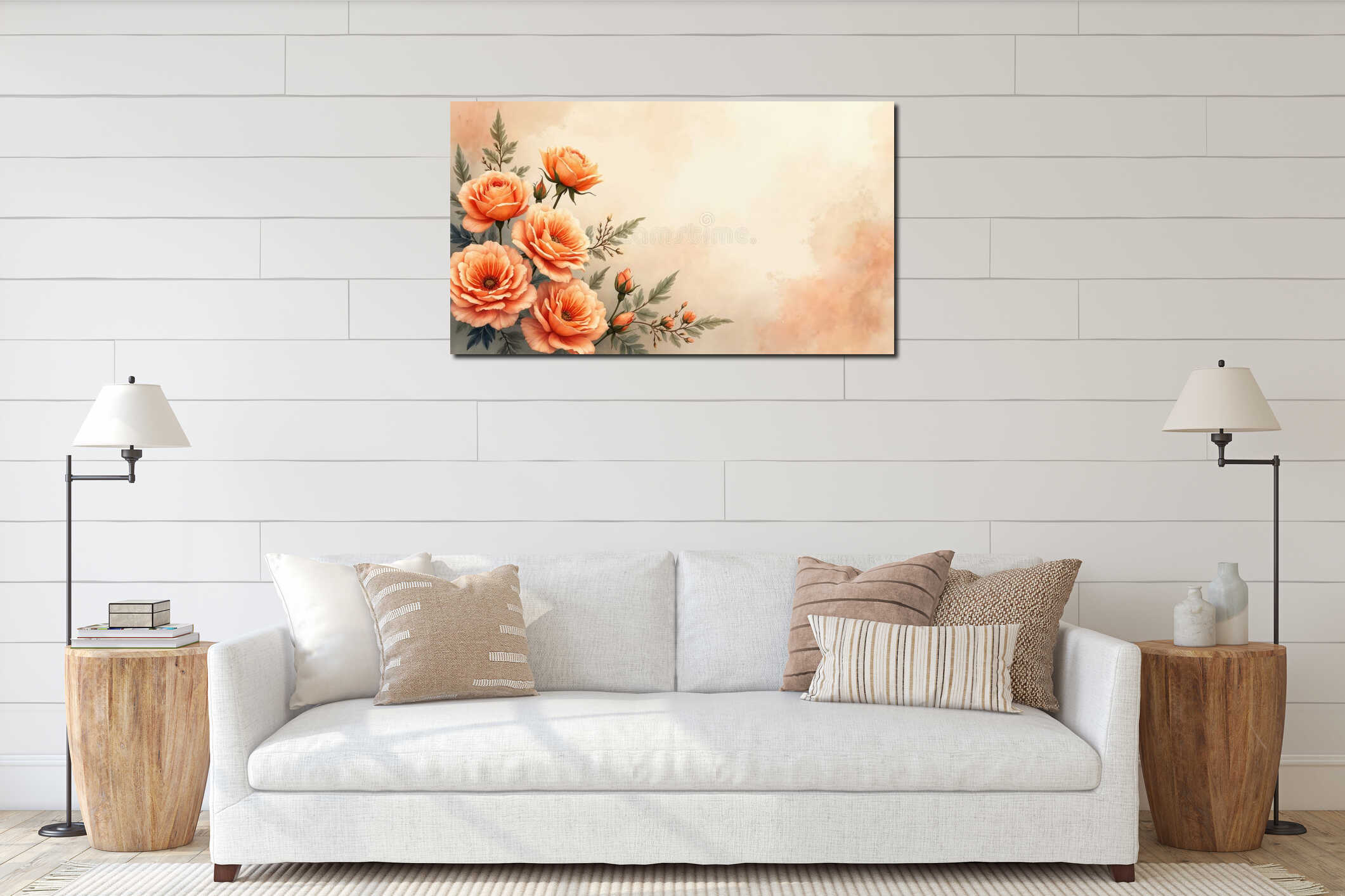 Canvas hanging interior mockup