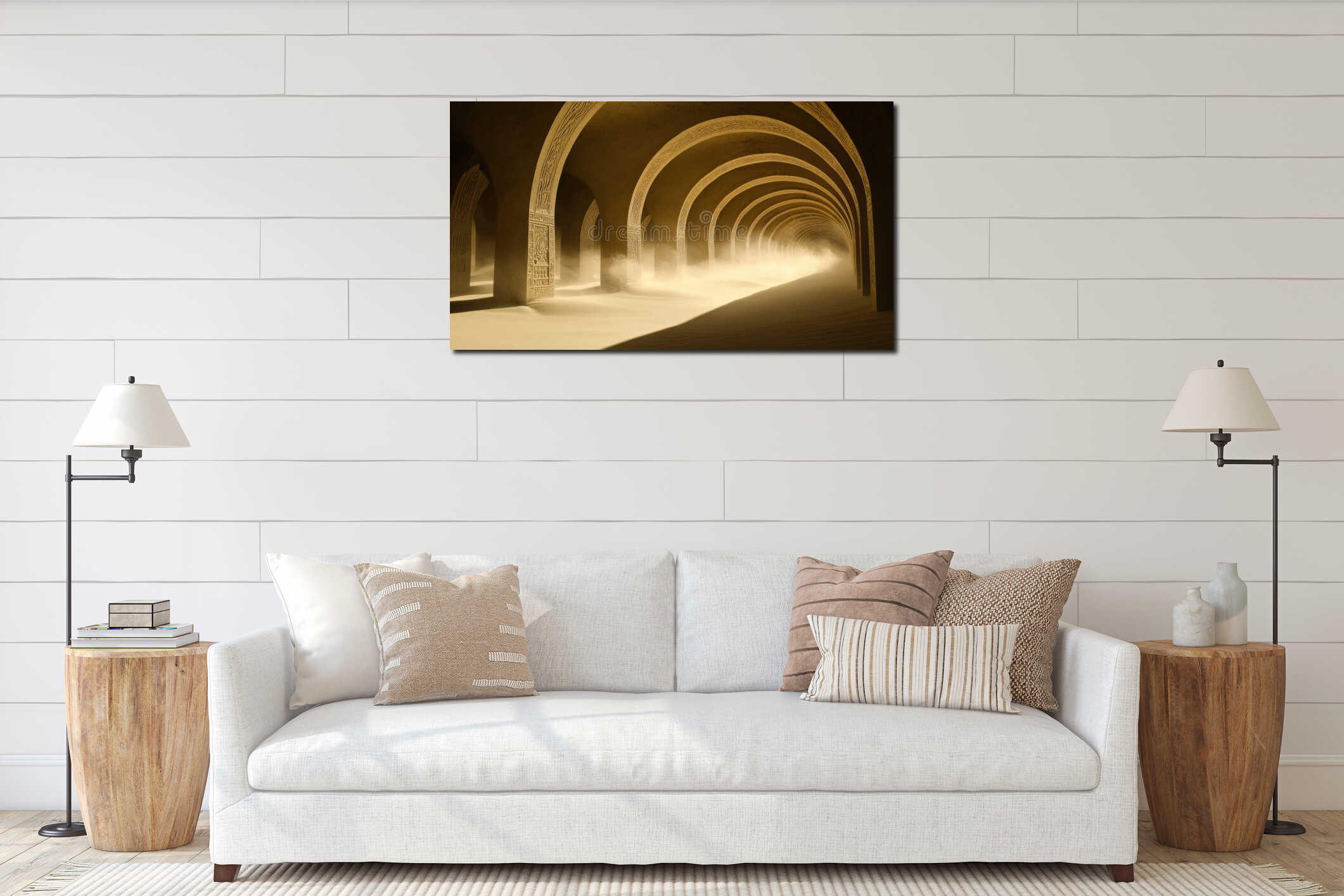 Canvas hanging interior mockup