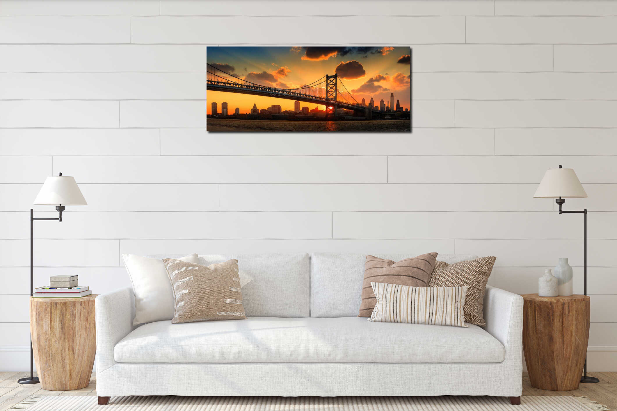 Canvas hanging interior mockup