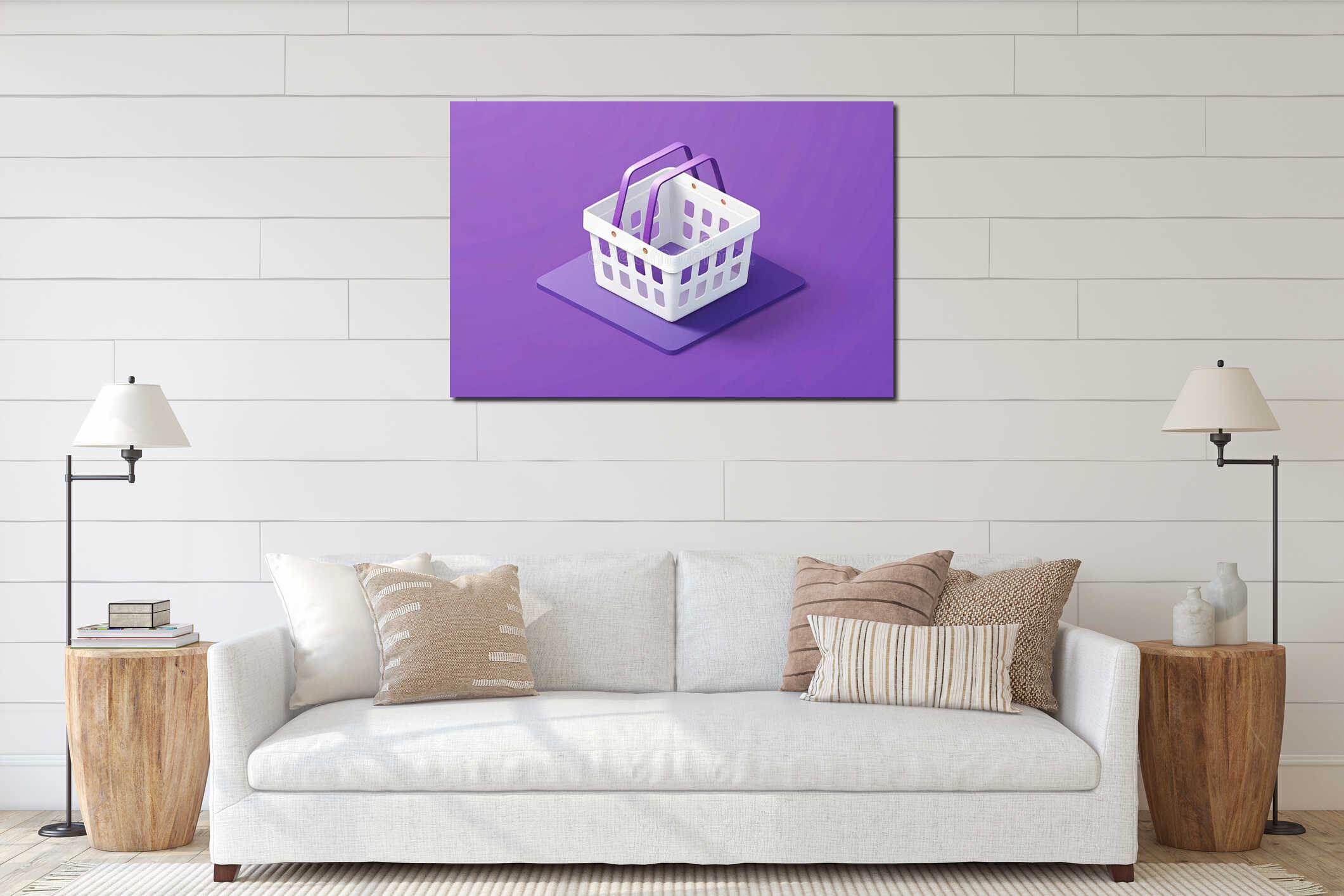 Canvas hanging interior mockup