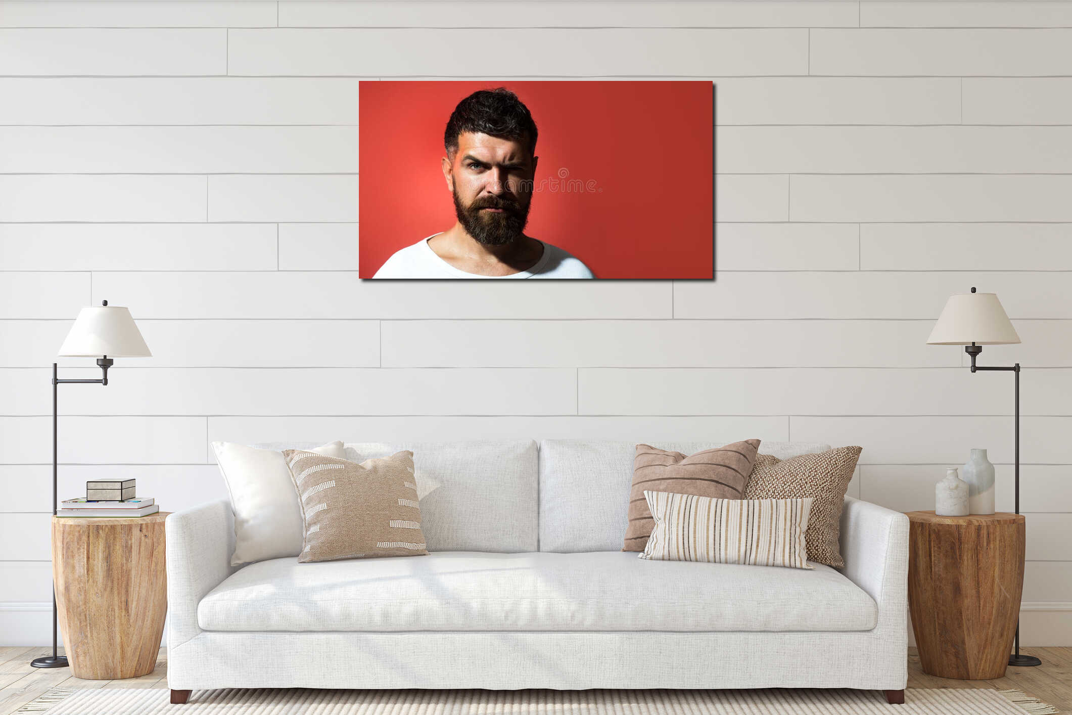 Canvas hanging interior mockup