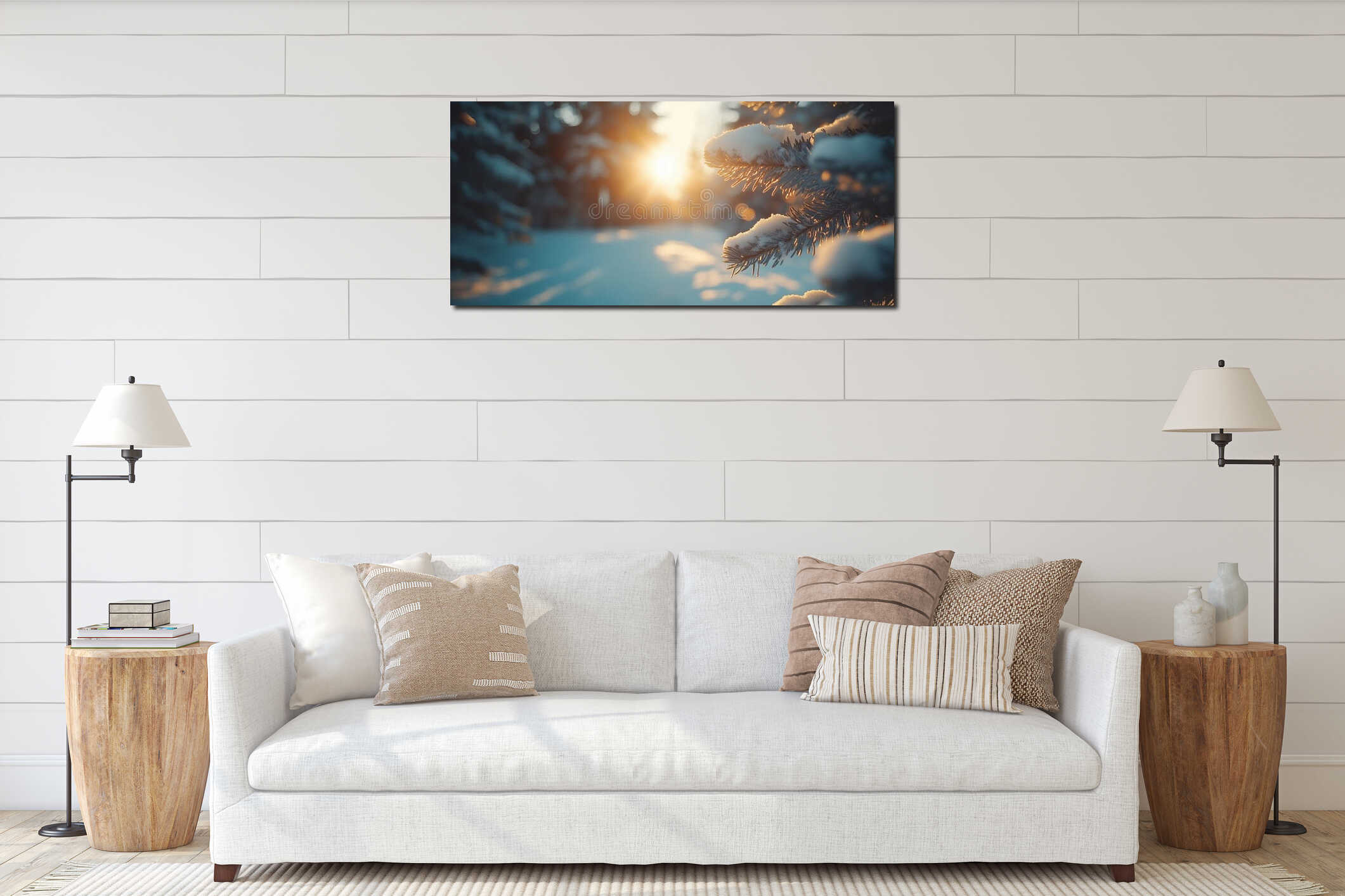 Canvas hanging interior mockup