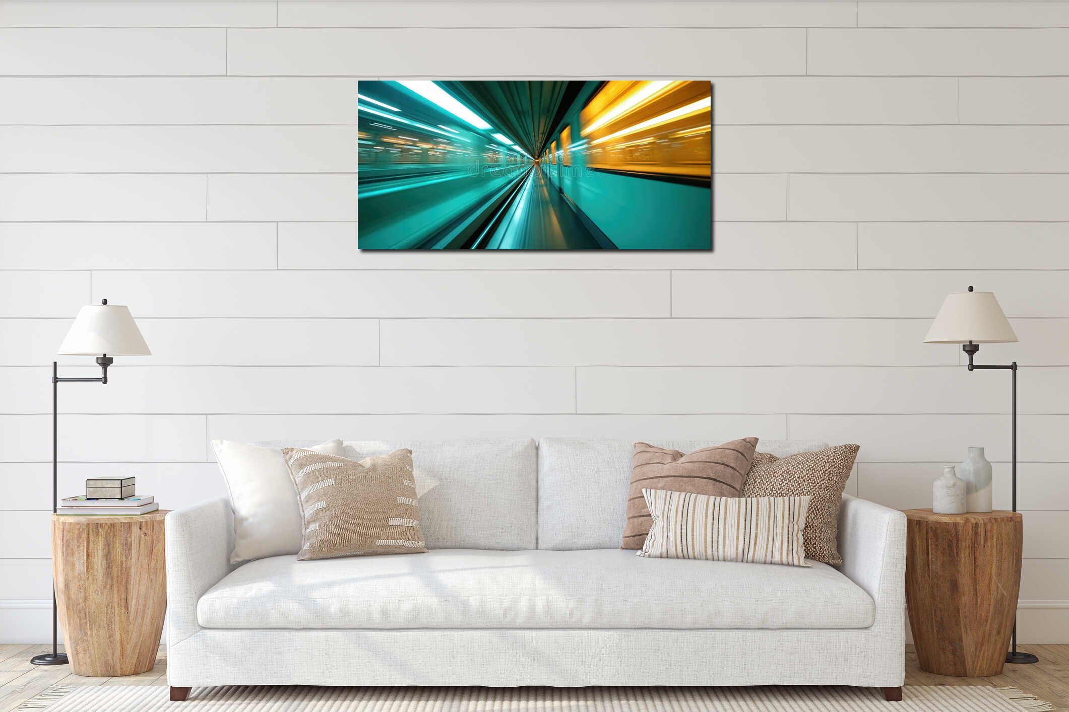 Canvas hanging interior mockup