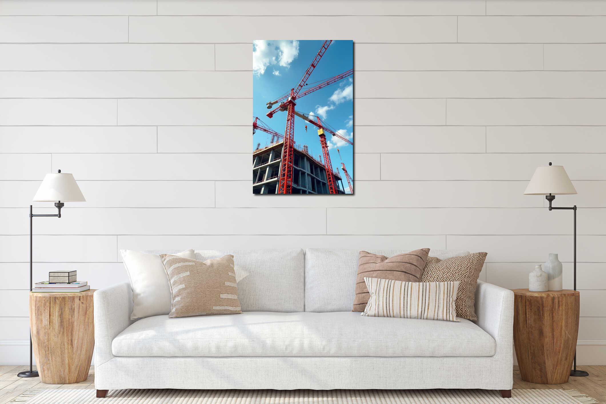 Canvas hanging interior mockup