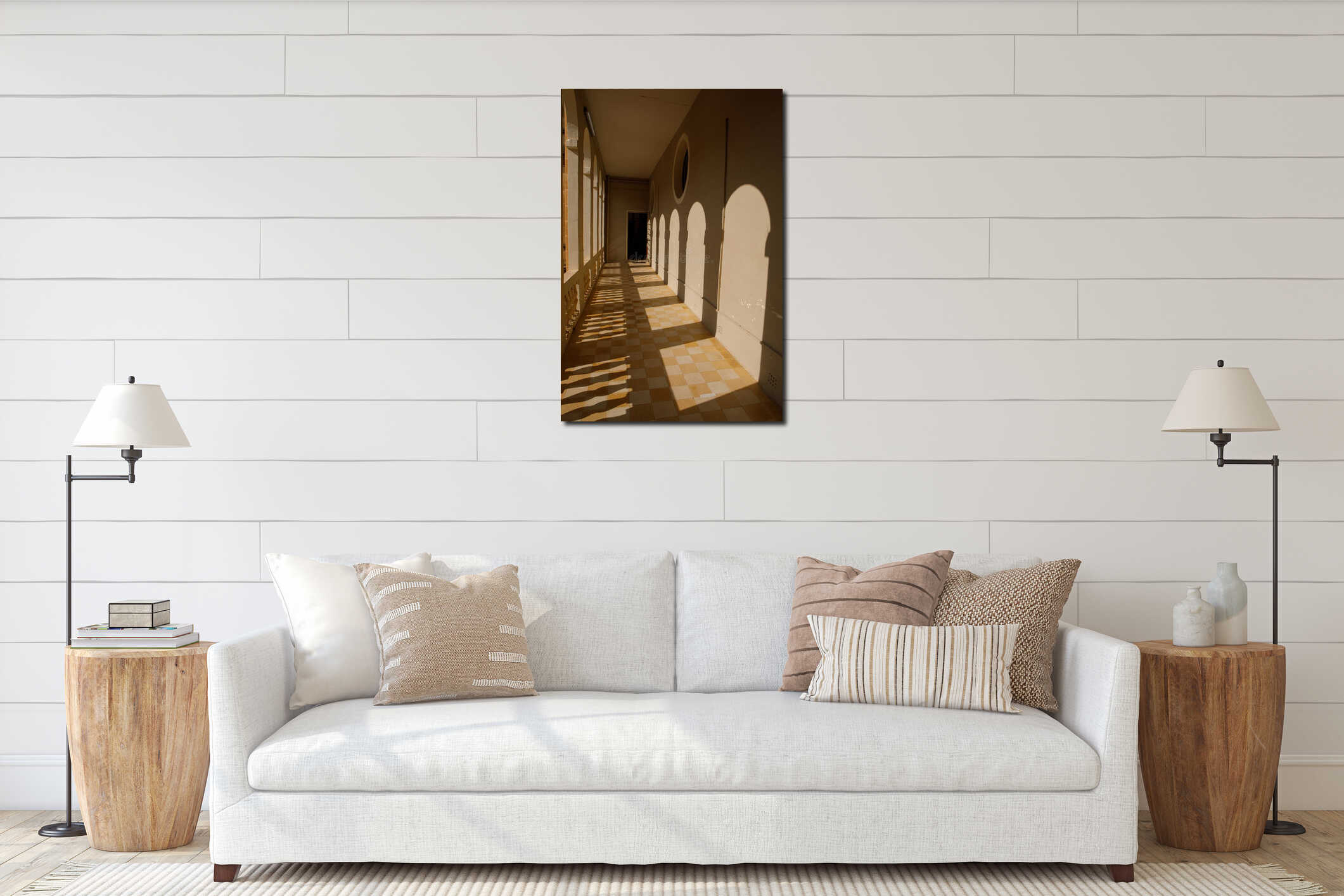 Canvas hanging interior mockup