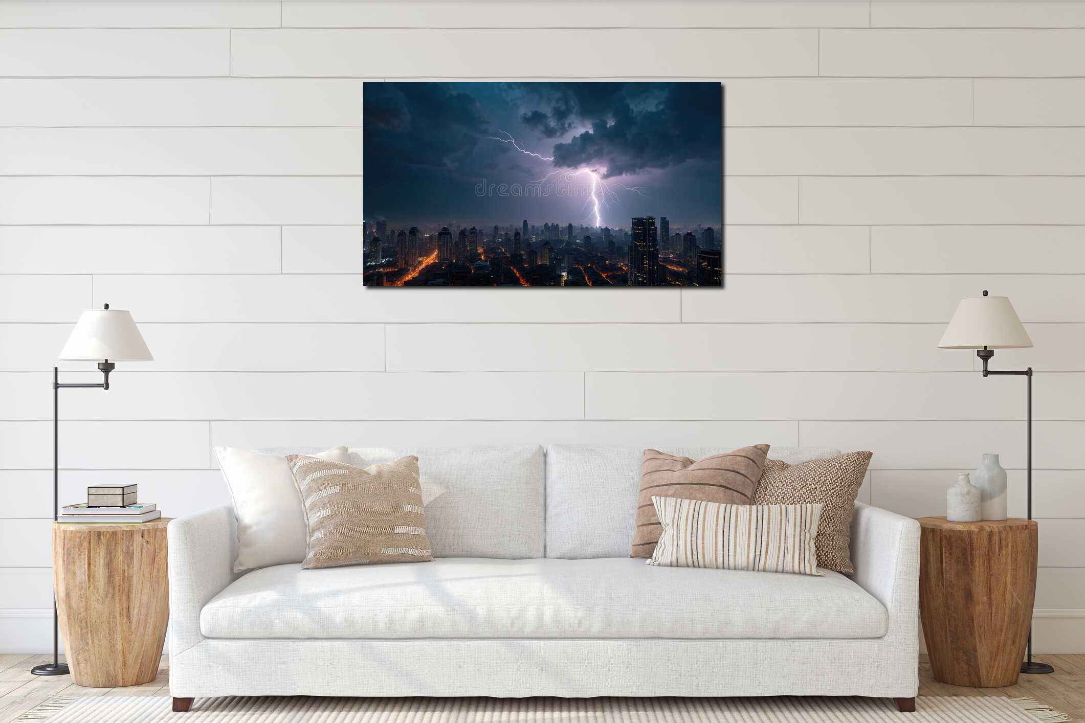 Canvas hanging interior mockup