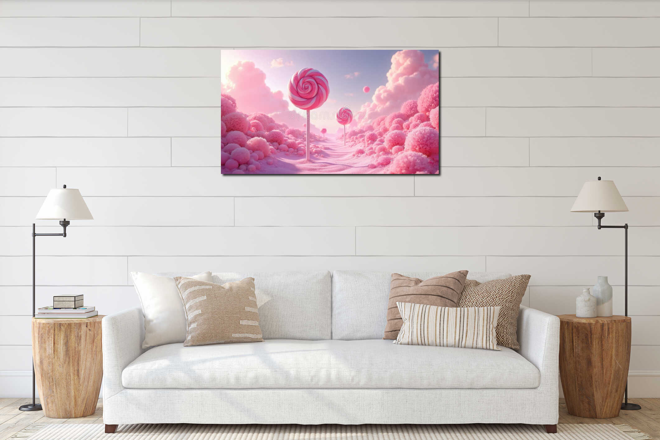 Canvas hanging interior mockup
