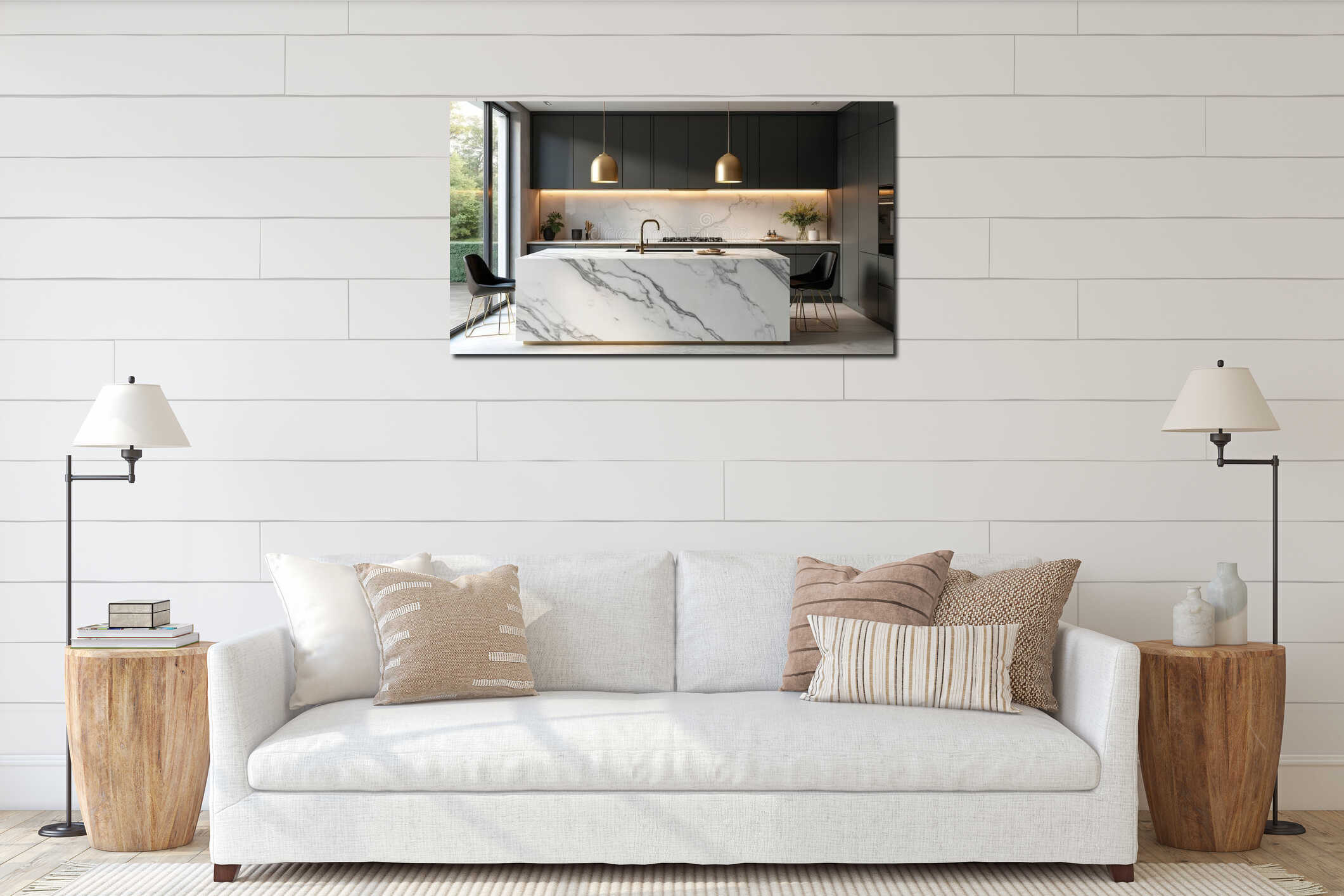 Canvas hanging interior mockup