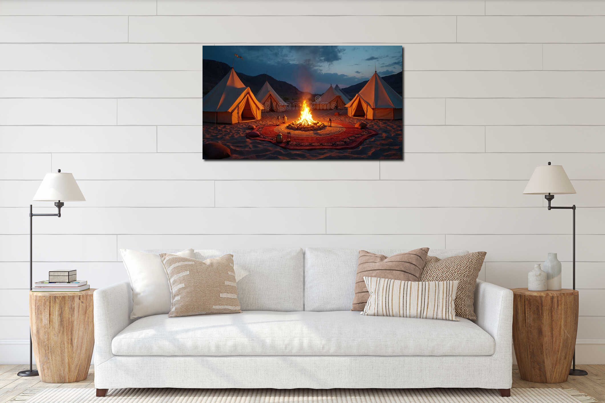 Canvas hanging interior mockup