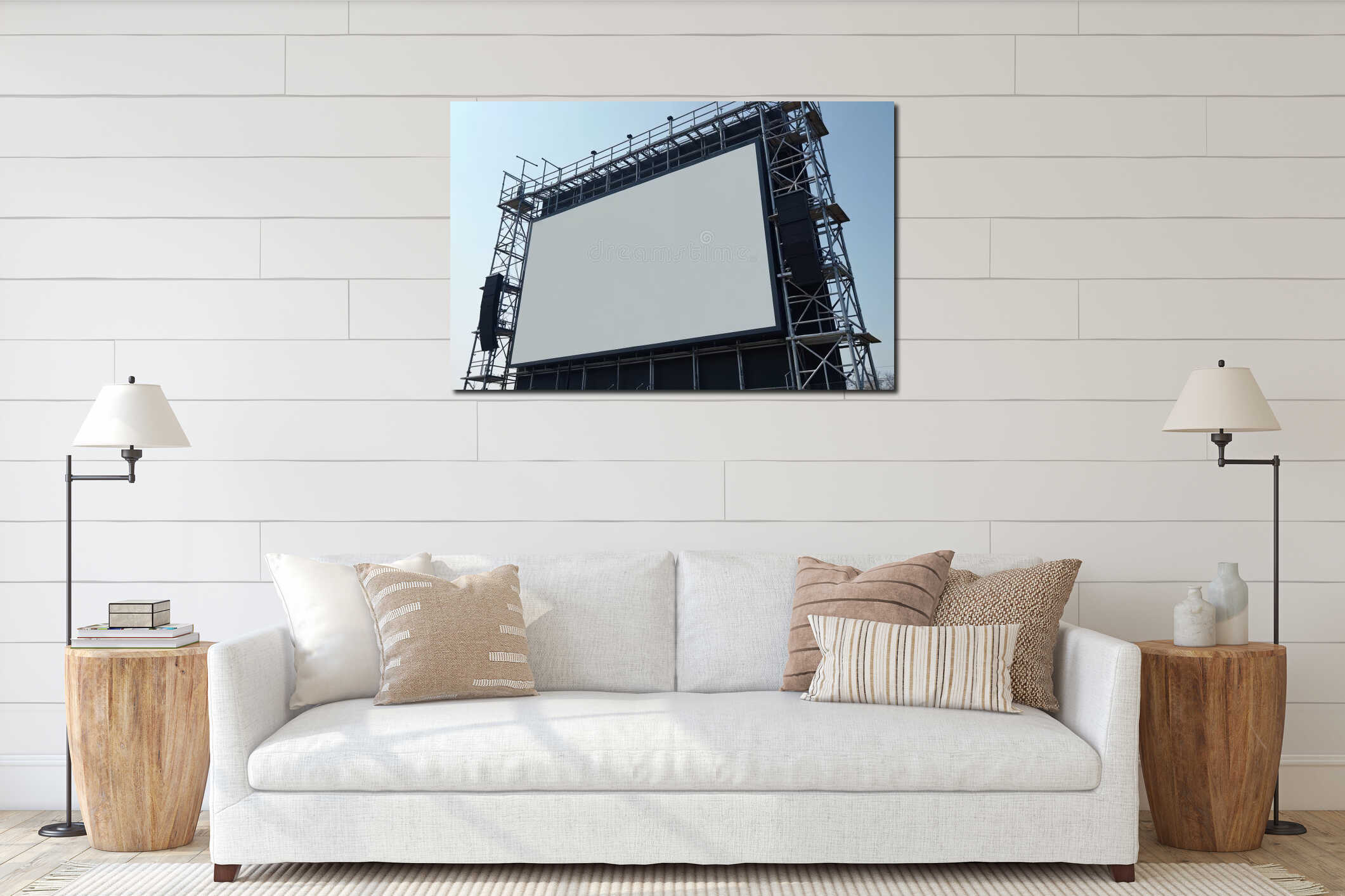 Canvas hanging interior mockup