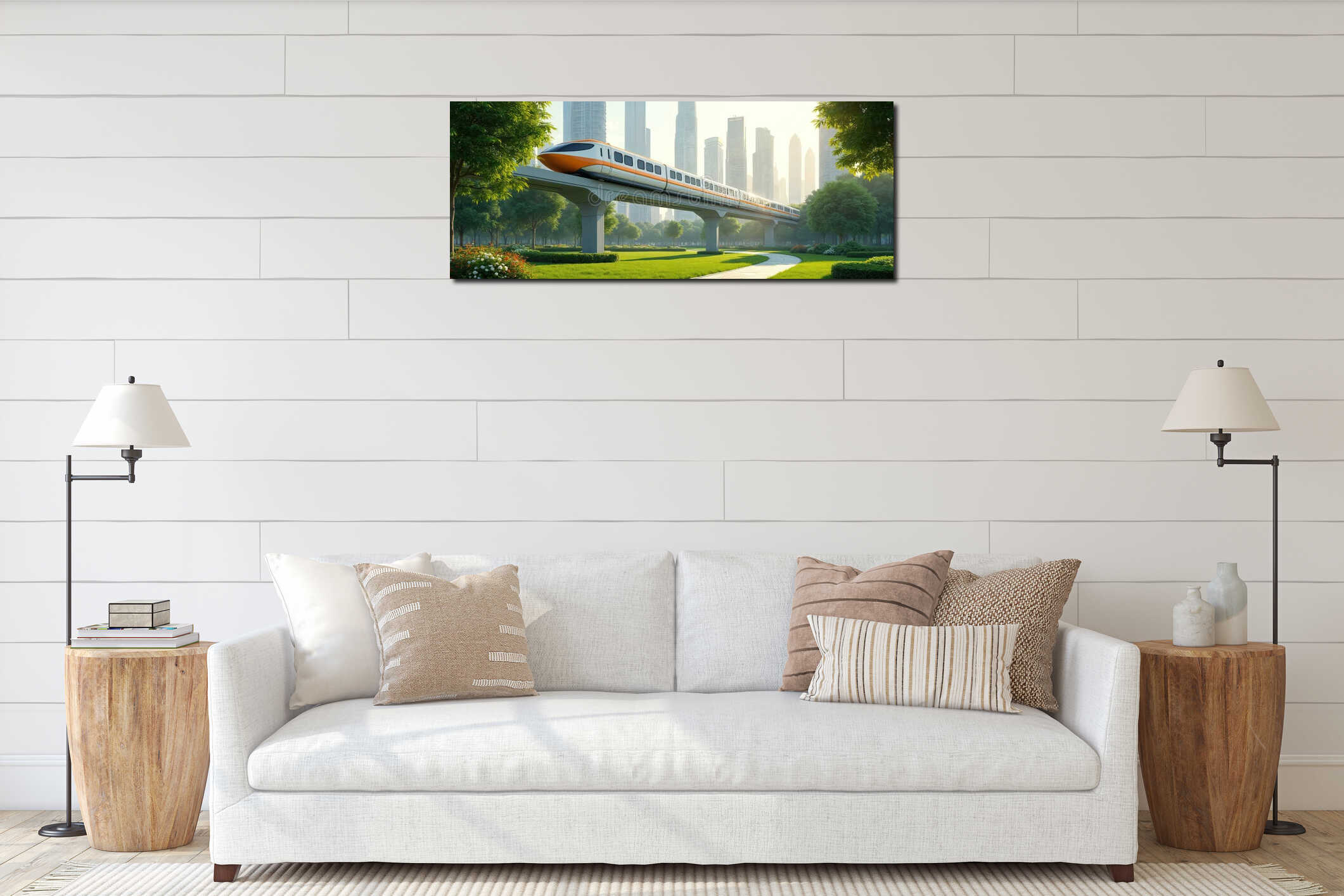 Canvas hanging interior mockup