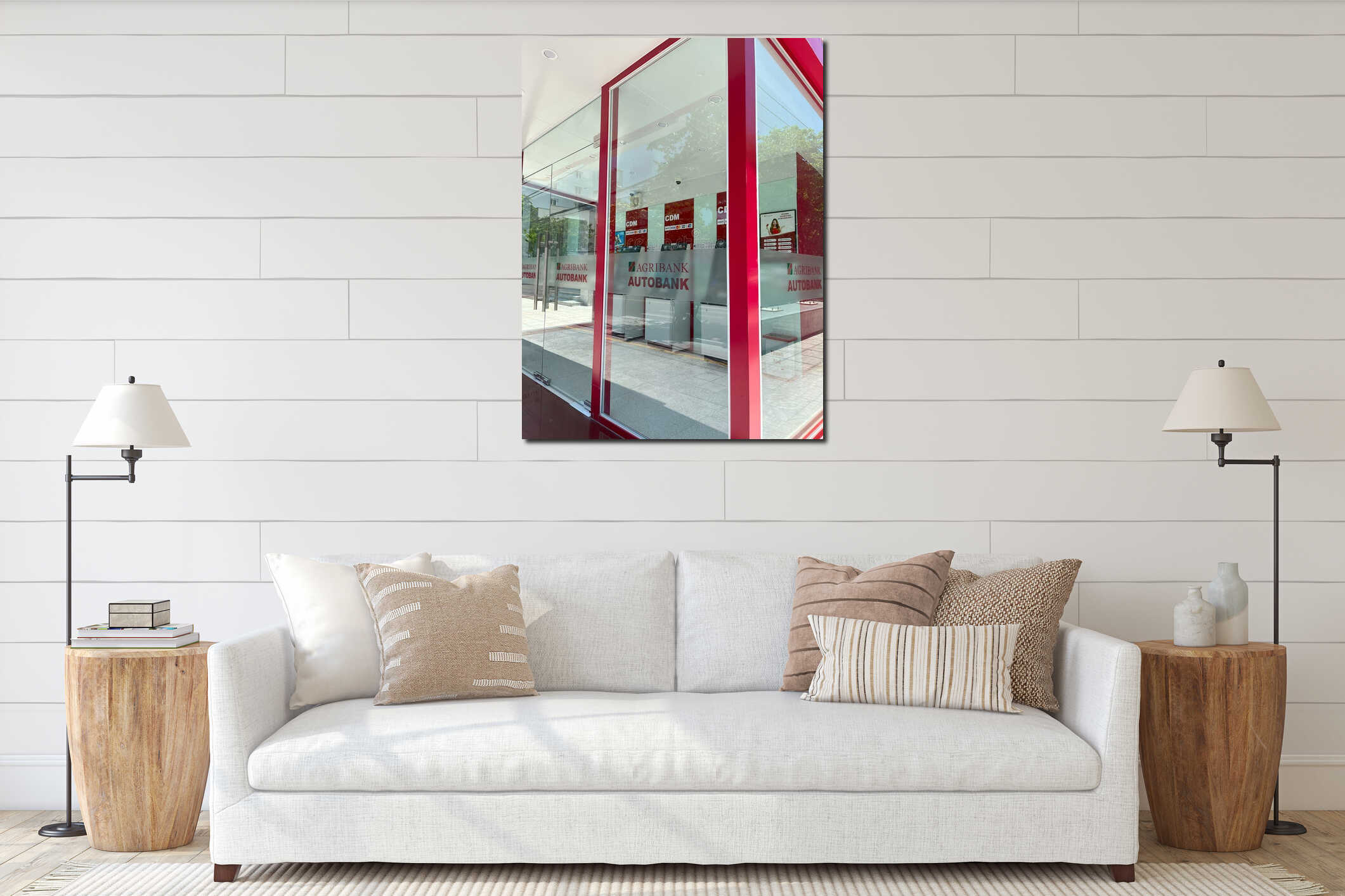 Canvas hanging interior mockup