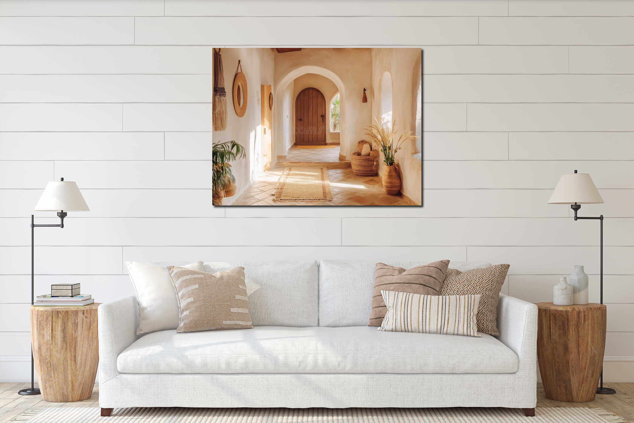 Canvas hanging interior mockup