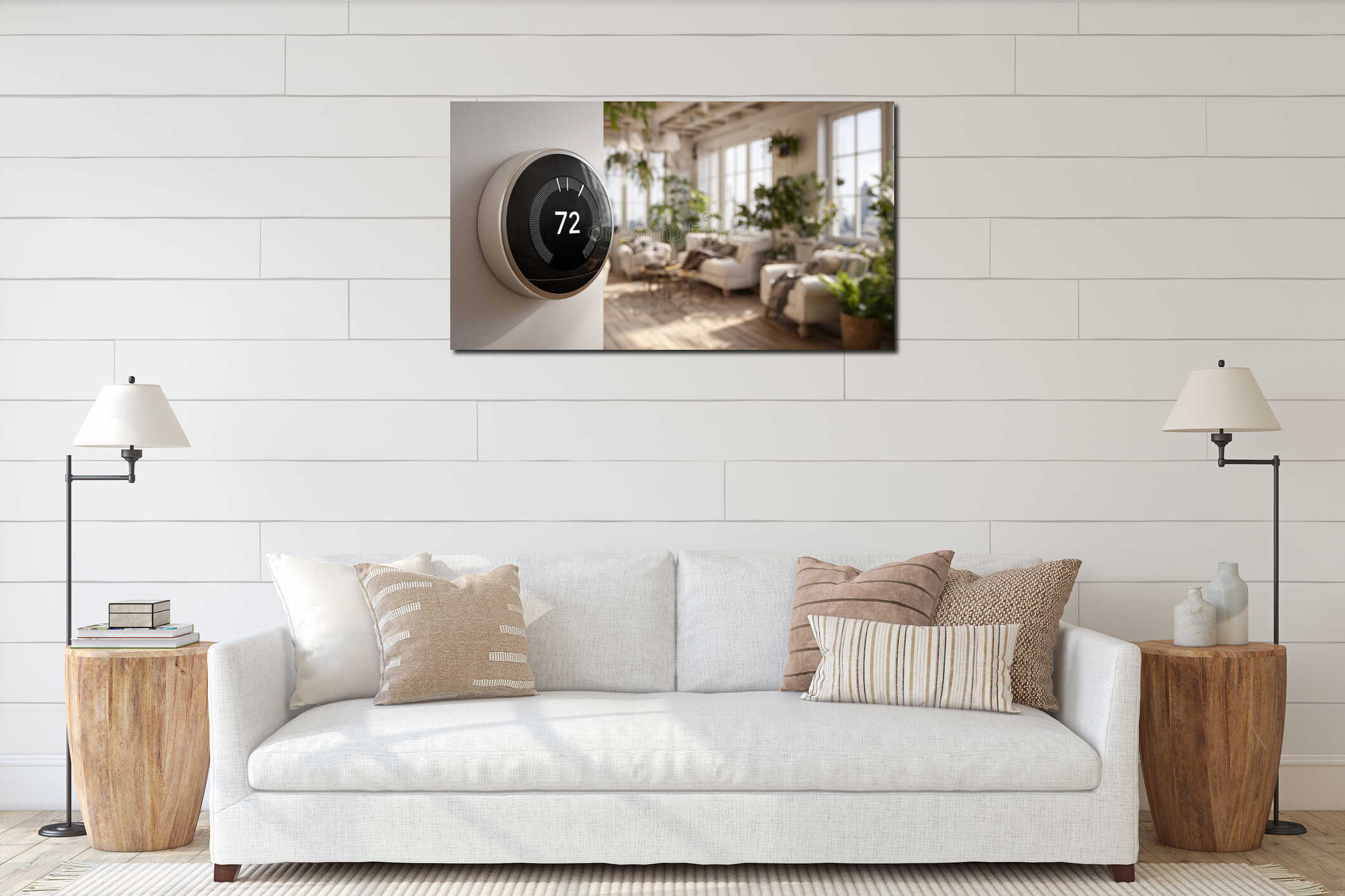 Canvas hanging interior mockup