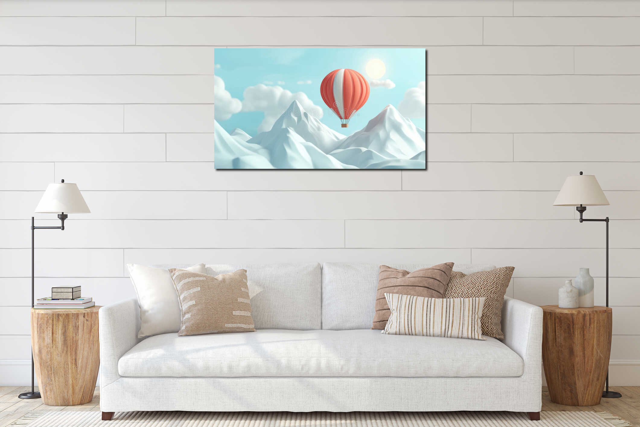 Canvas hanging interior mockup