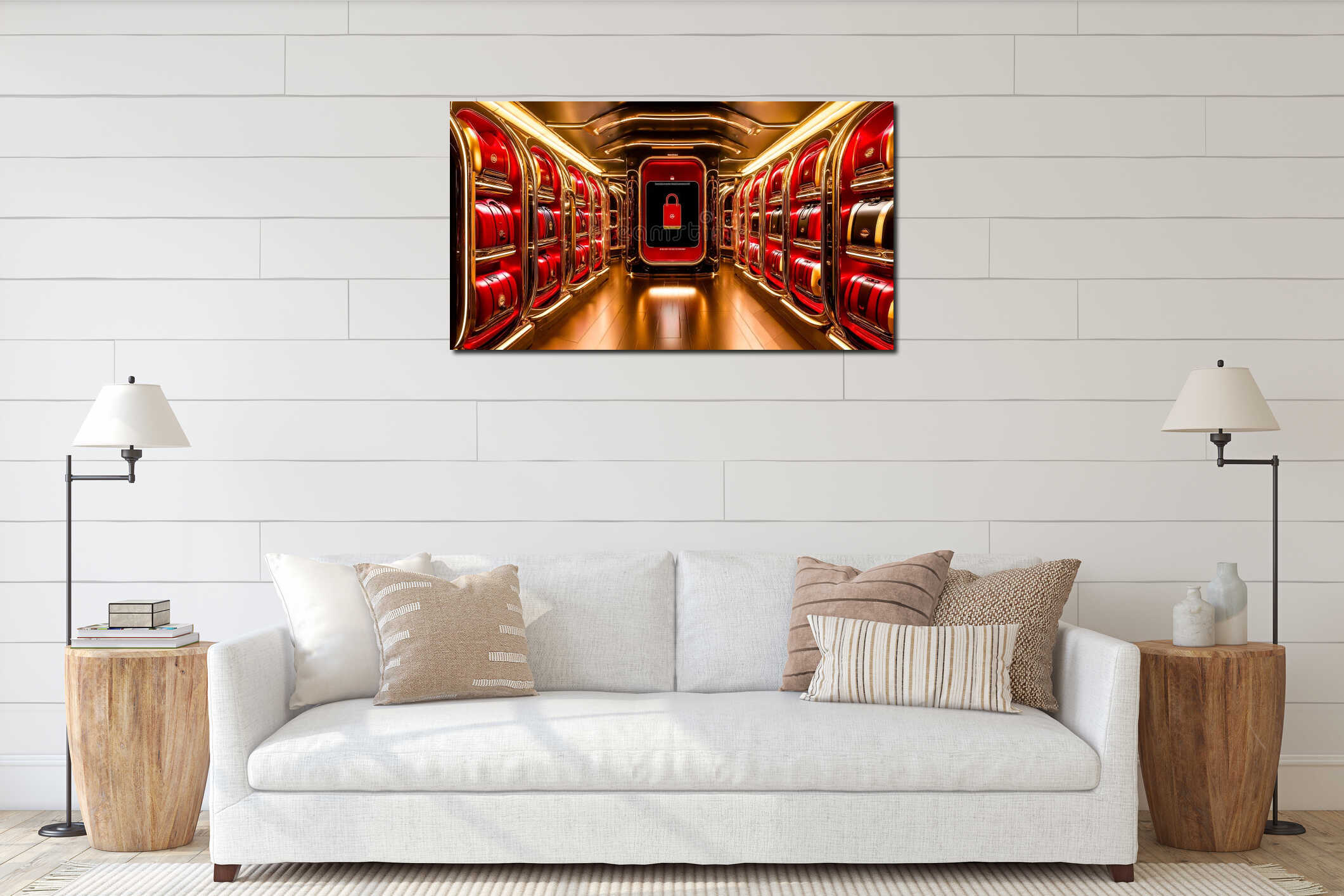 Canvas hanging interior mockup