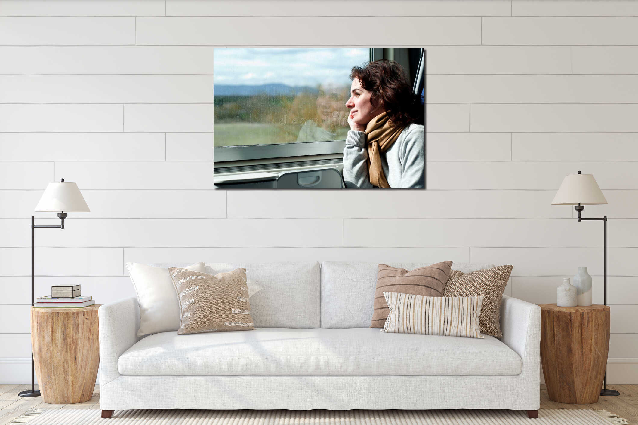 Canvas hanging interior mockup