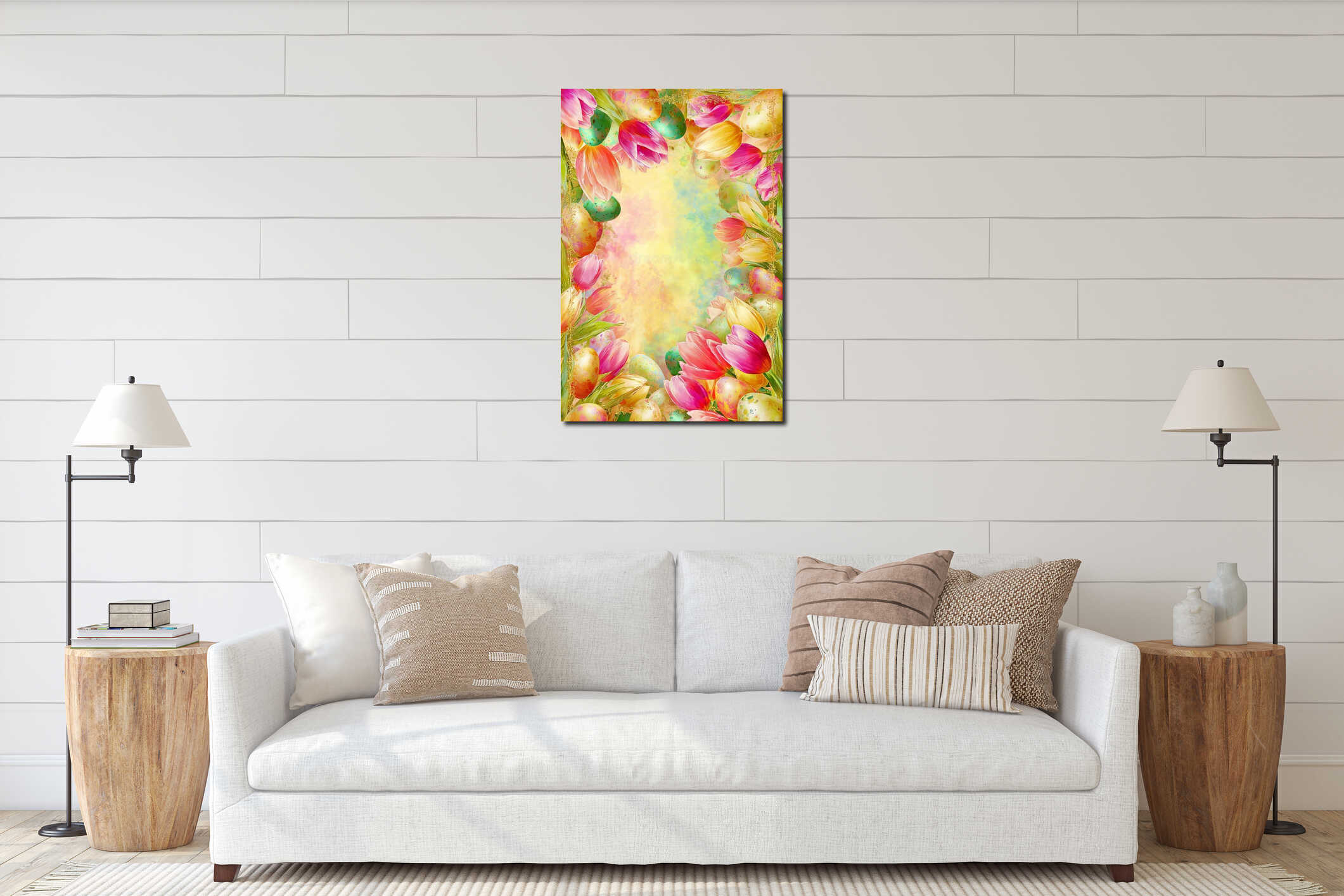 Canvas hanging interior mockup