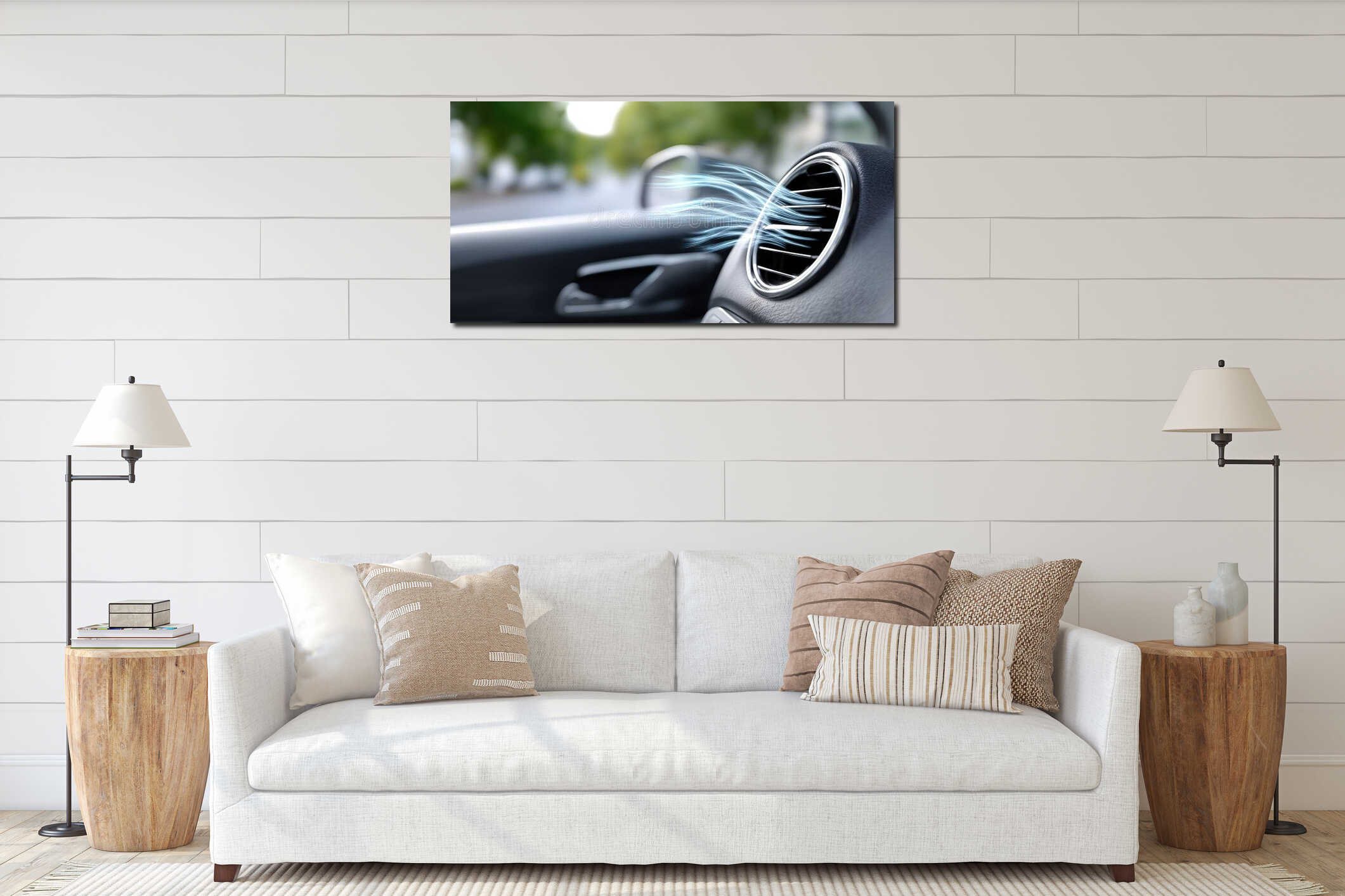 Canvas hanging interior mockup