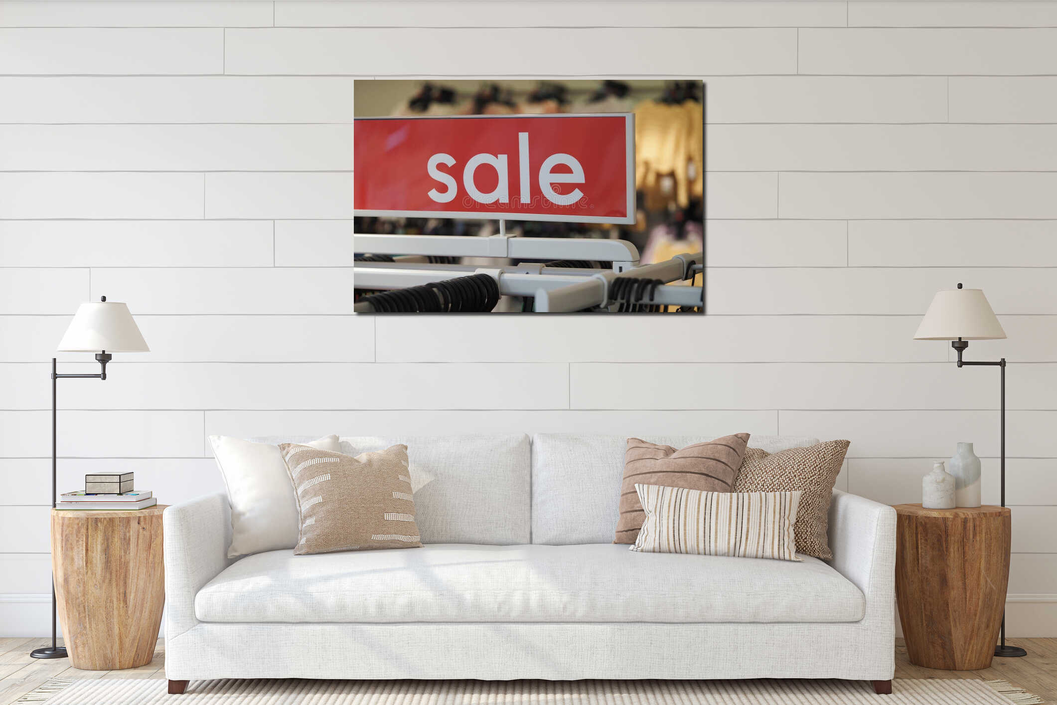 Canvas hanging interior mockup