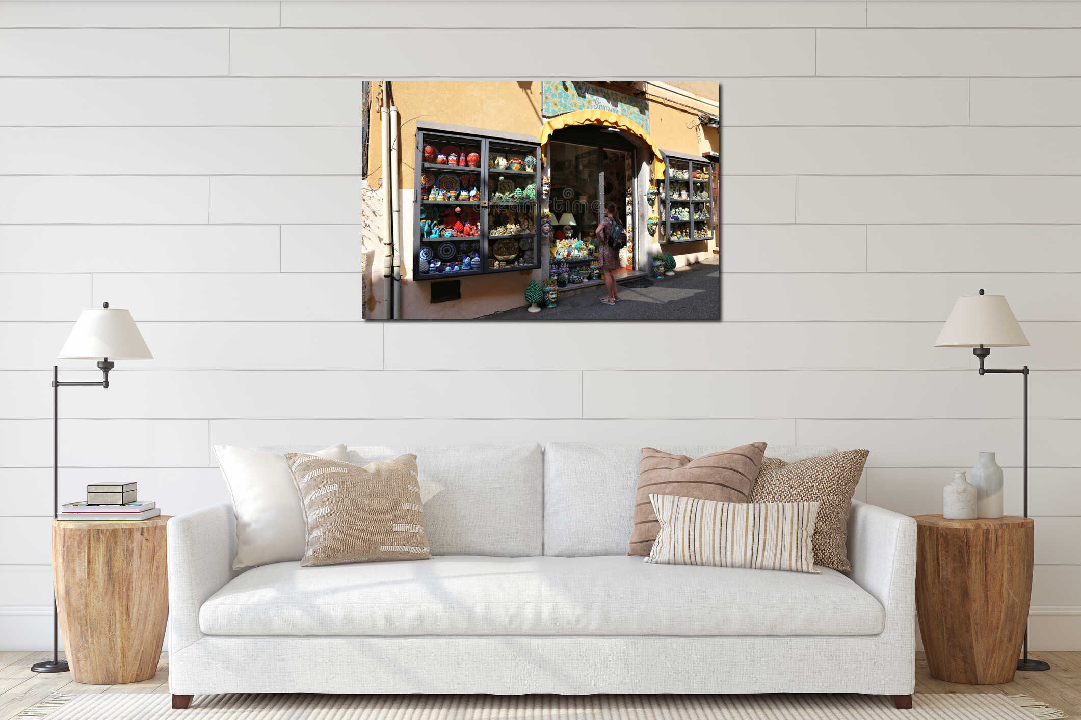 Canvas hanging interior mockup