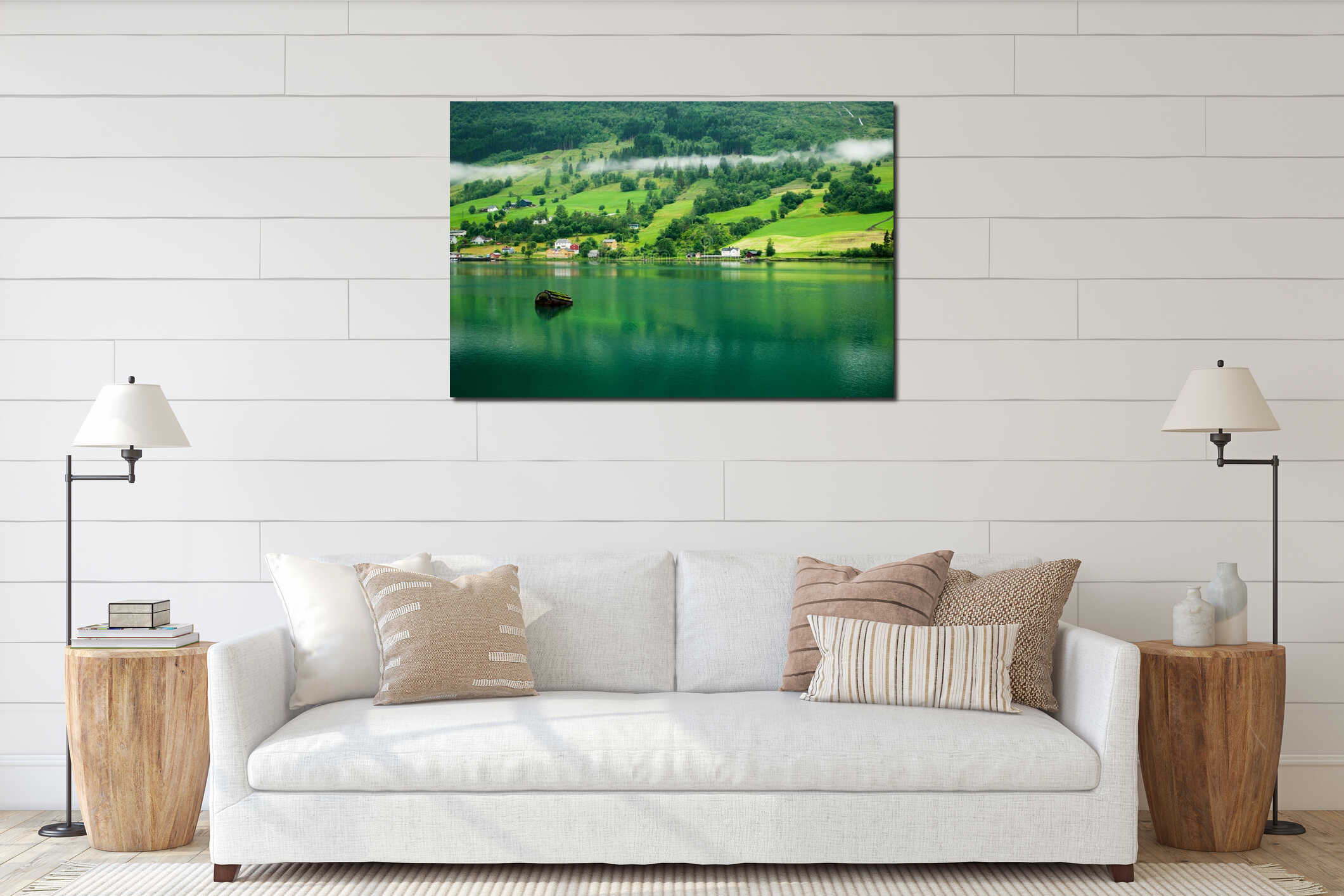 Canvas hanging interior mockup