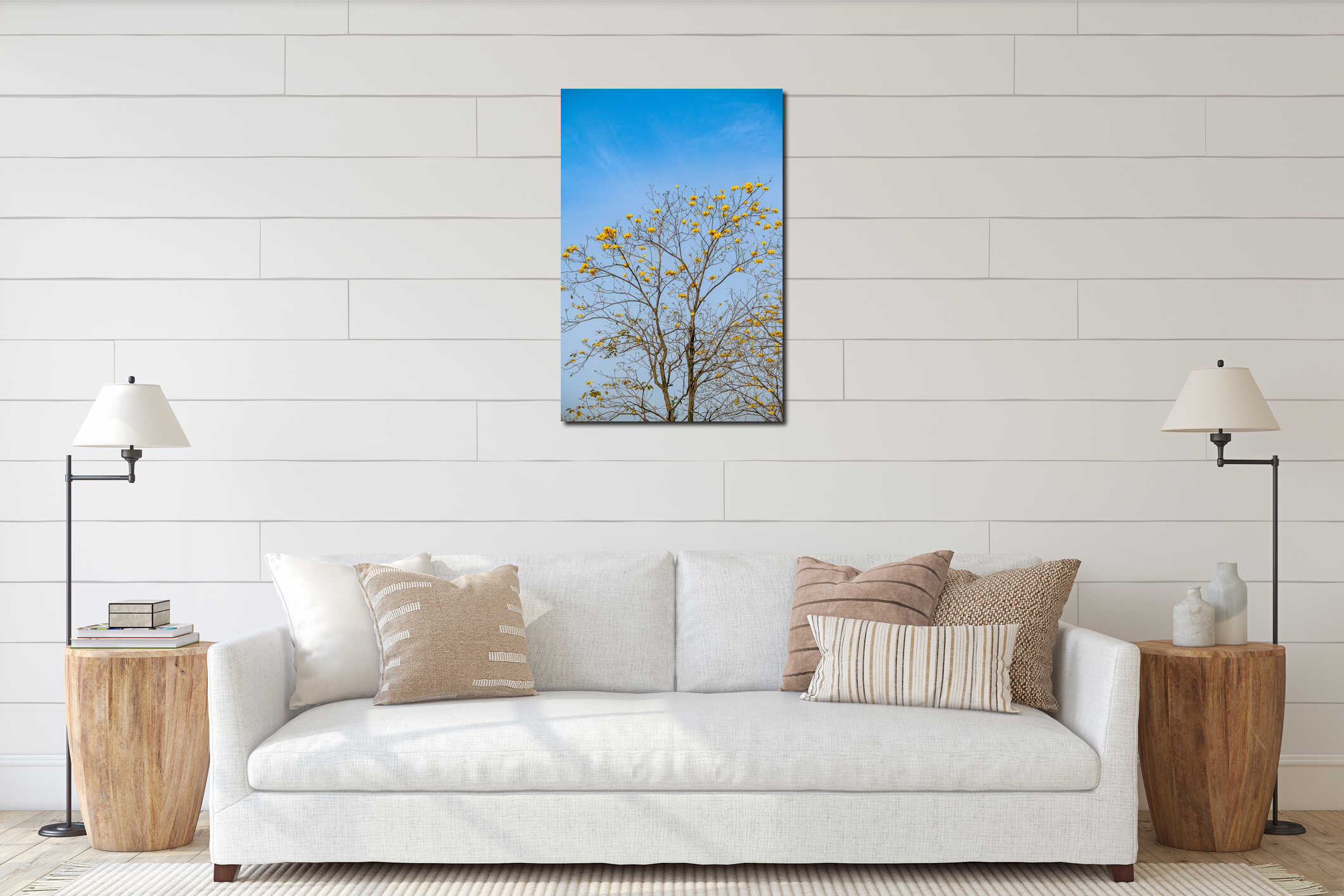 Canvas hanging interior mockup