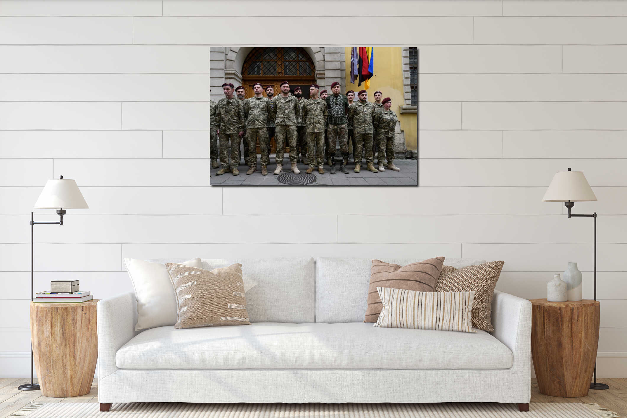 Canvas hanging interior mockup