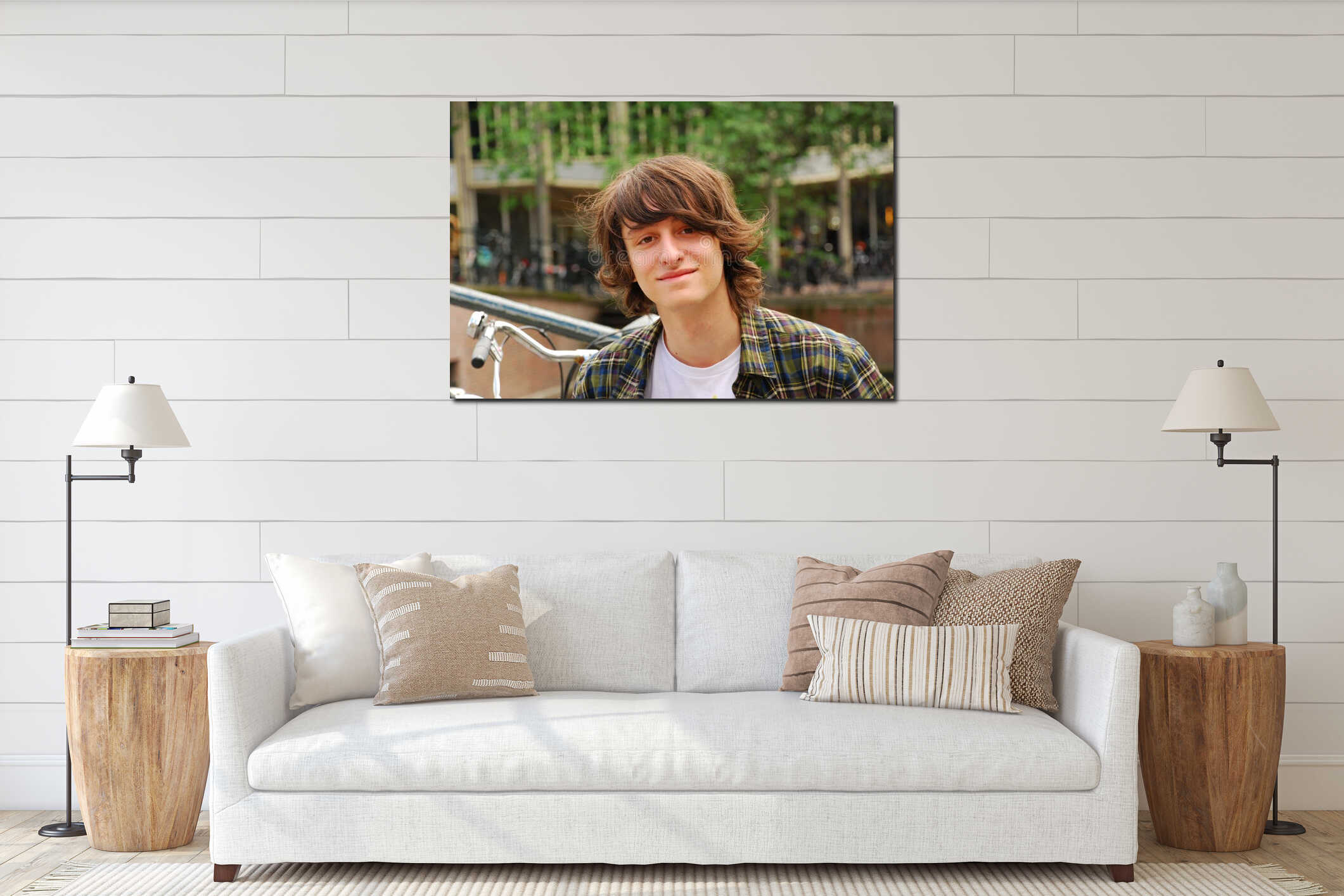 Canvas hanging interior mockup