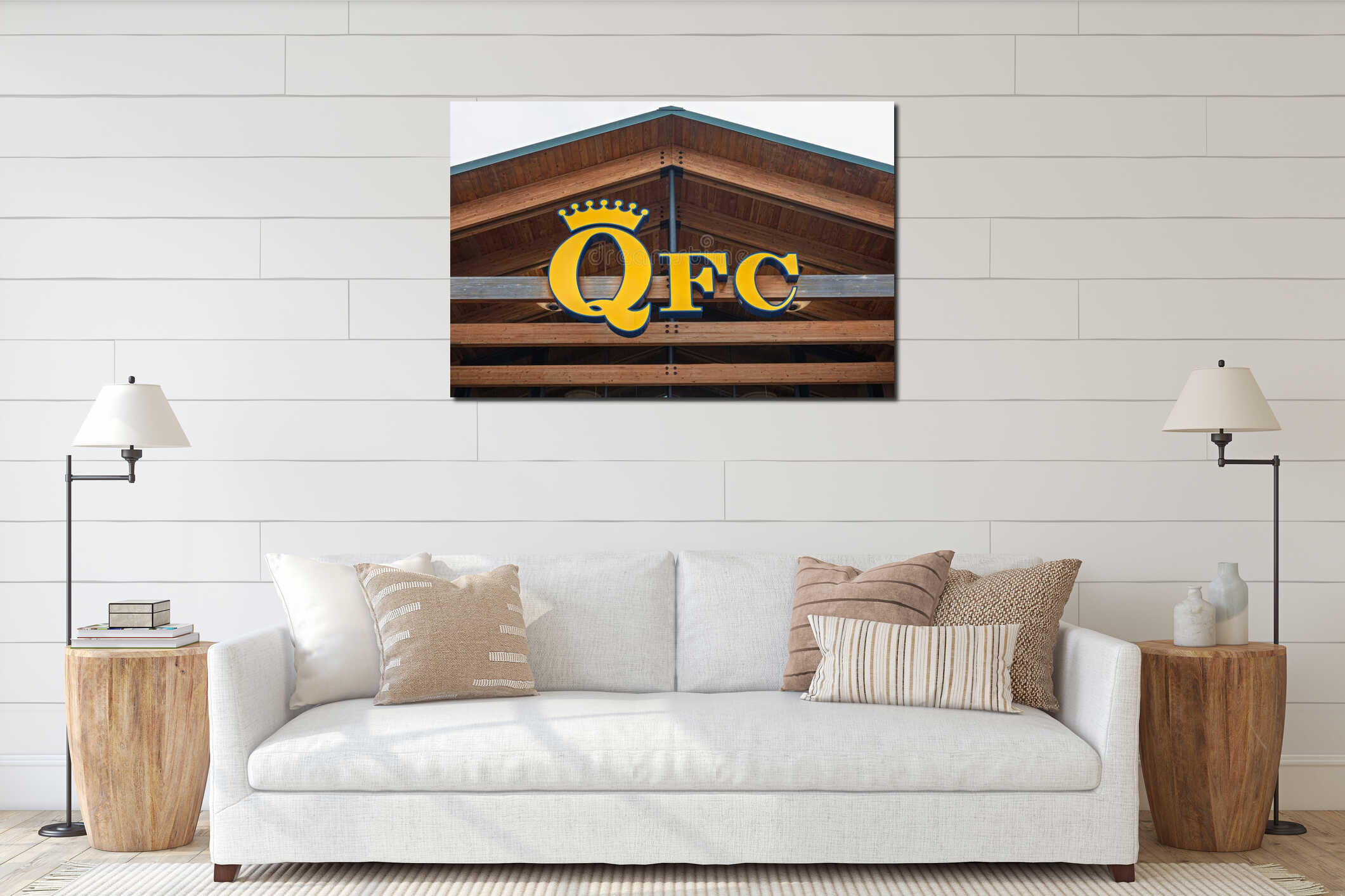 Canvas hanging interior mockup