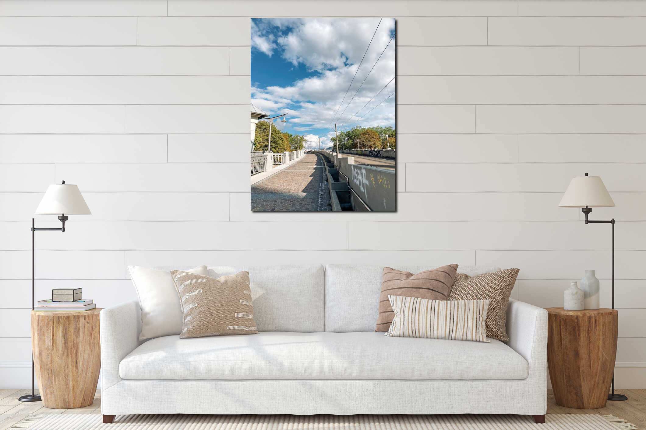 Canvas hanging interior mockup