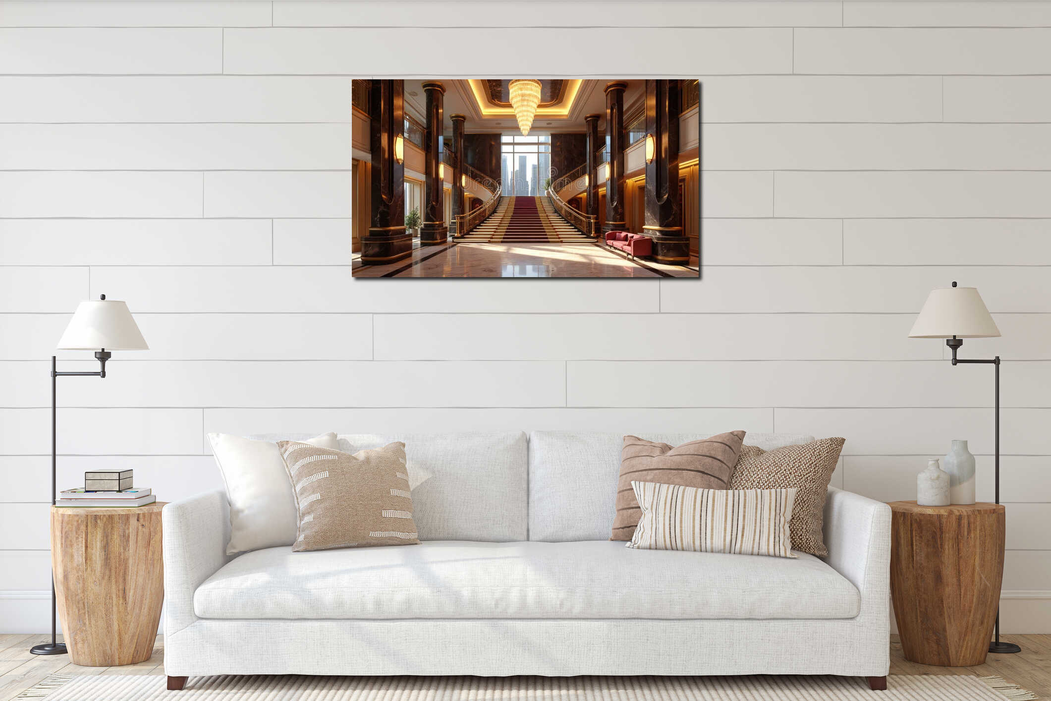 Canvas hanging interior mockup