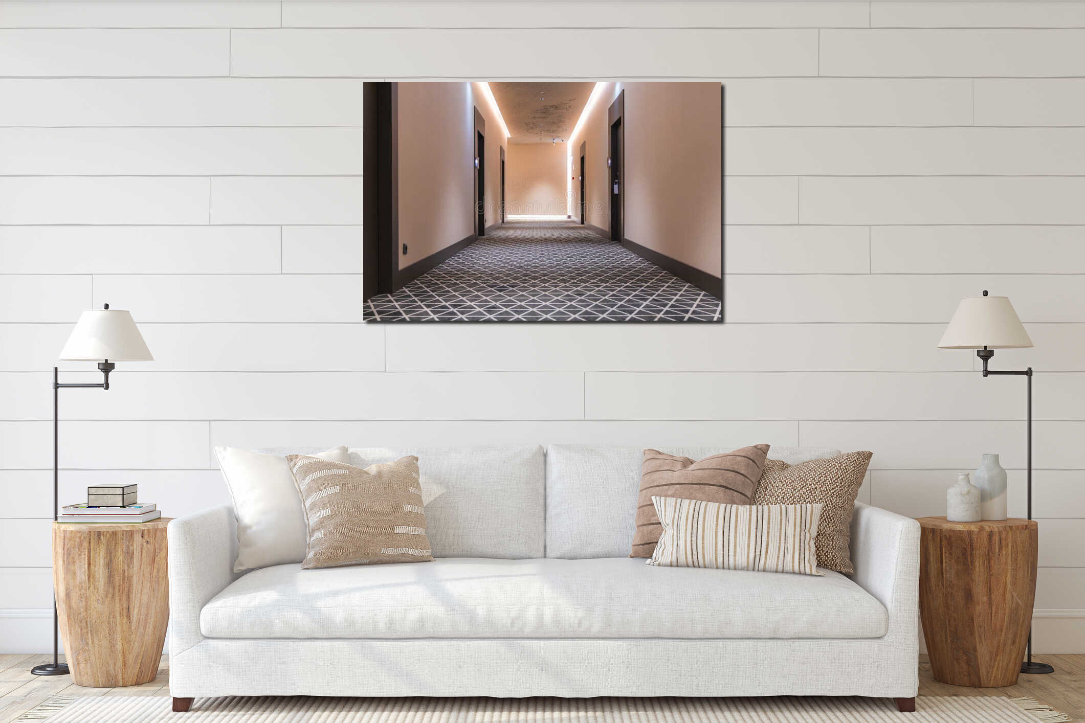 Canvas hanging interior mockup
