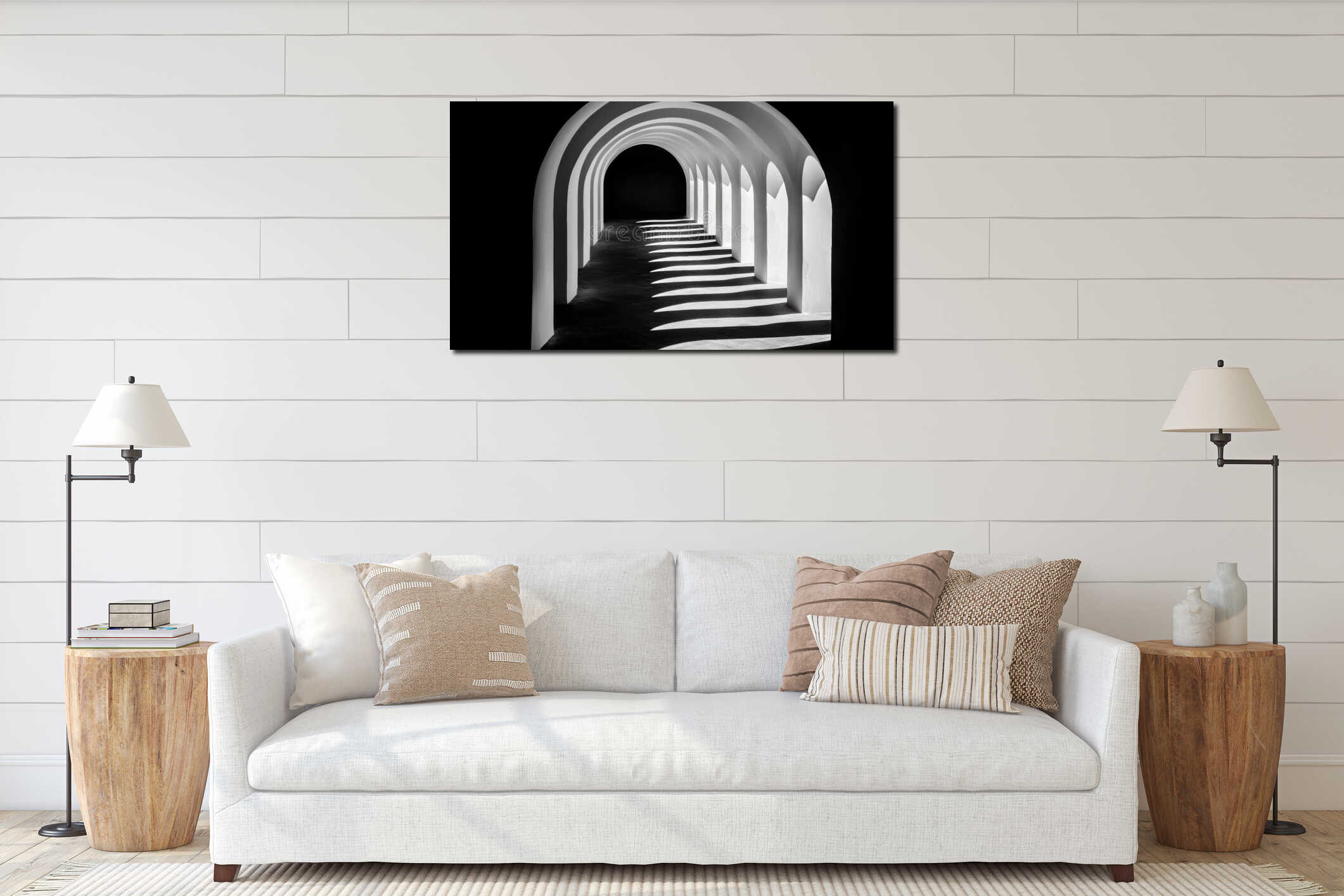 Canvas hanging interior mockup