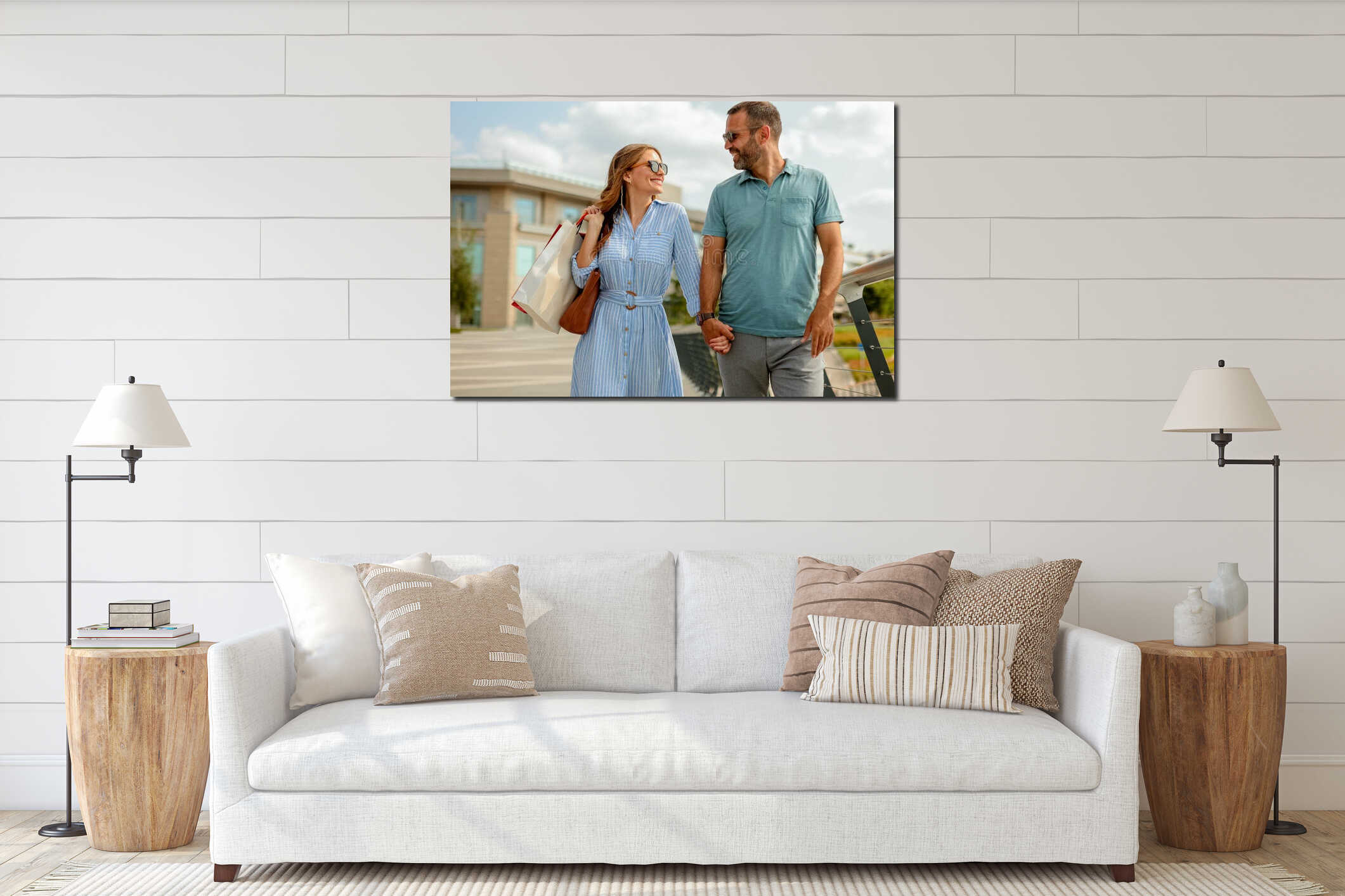 Canvas hanging interior mockup