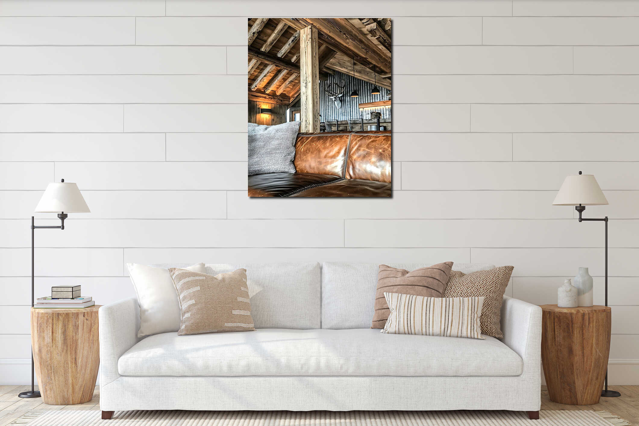 Canvas hanging interior mockup