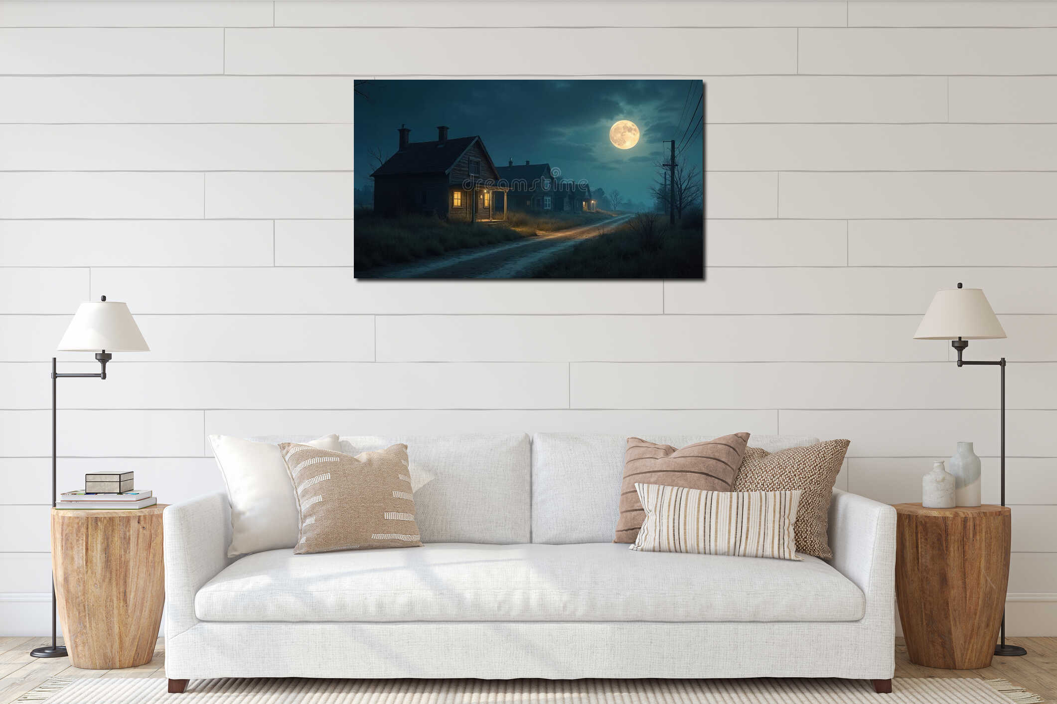 Canvas hanging interior mockup