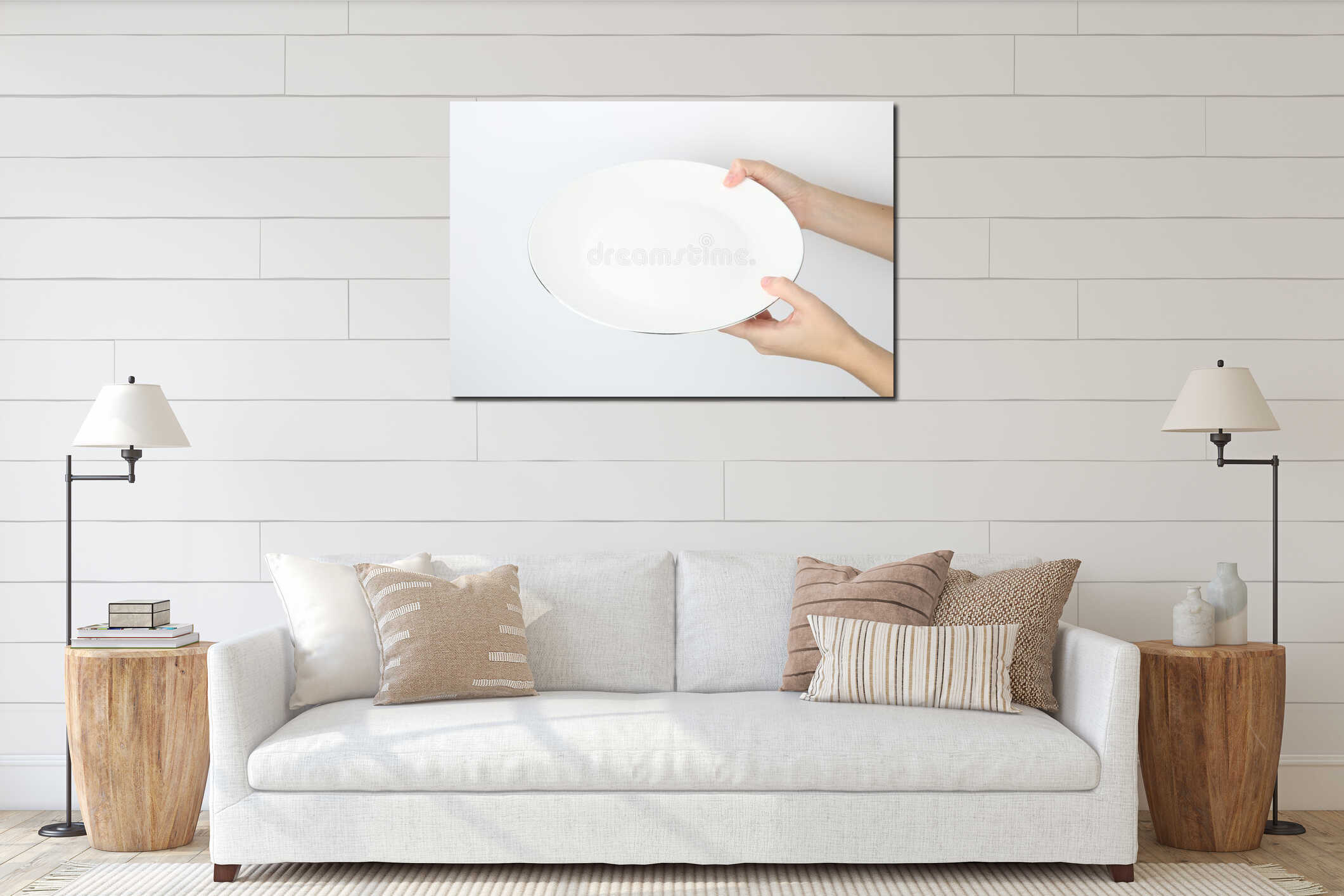 Canvas hanging interior mockup