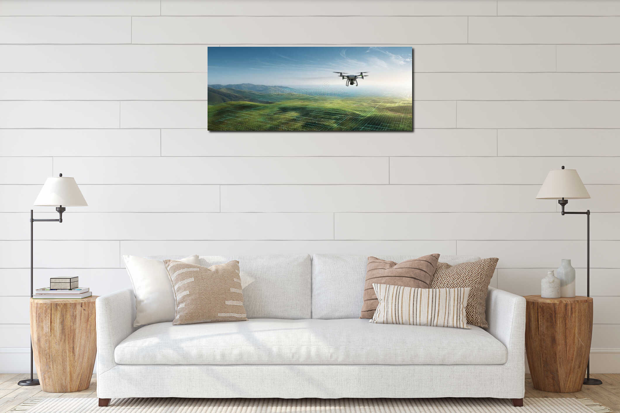 Canvas hanging interior mockup