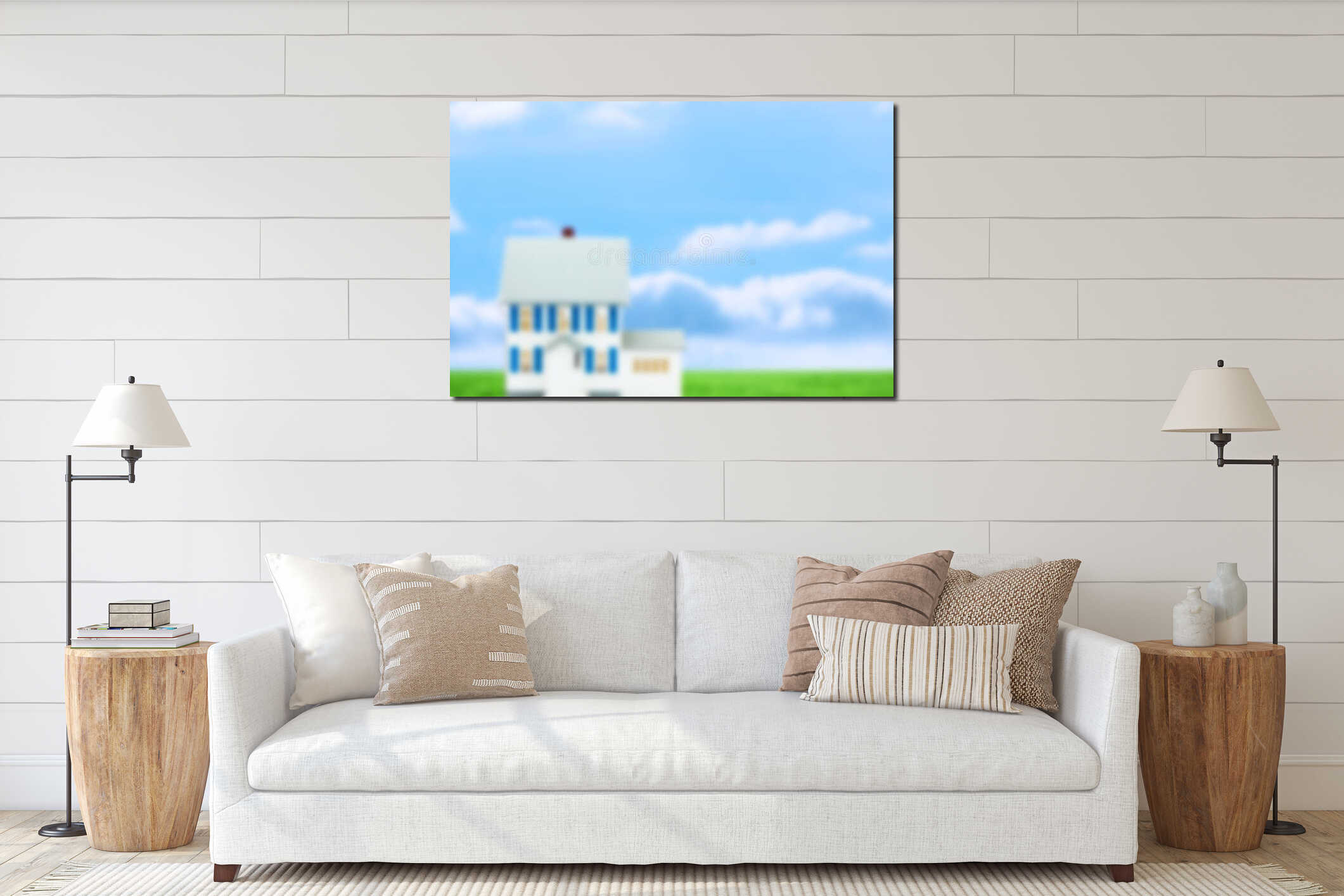 Canvas hanging interior mockup