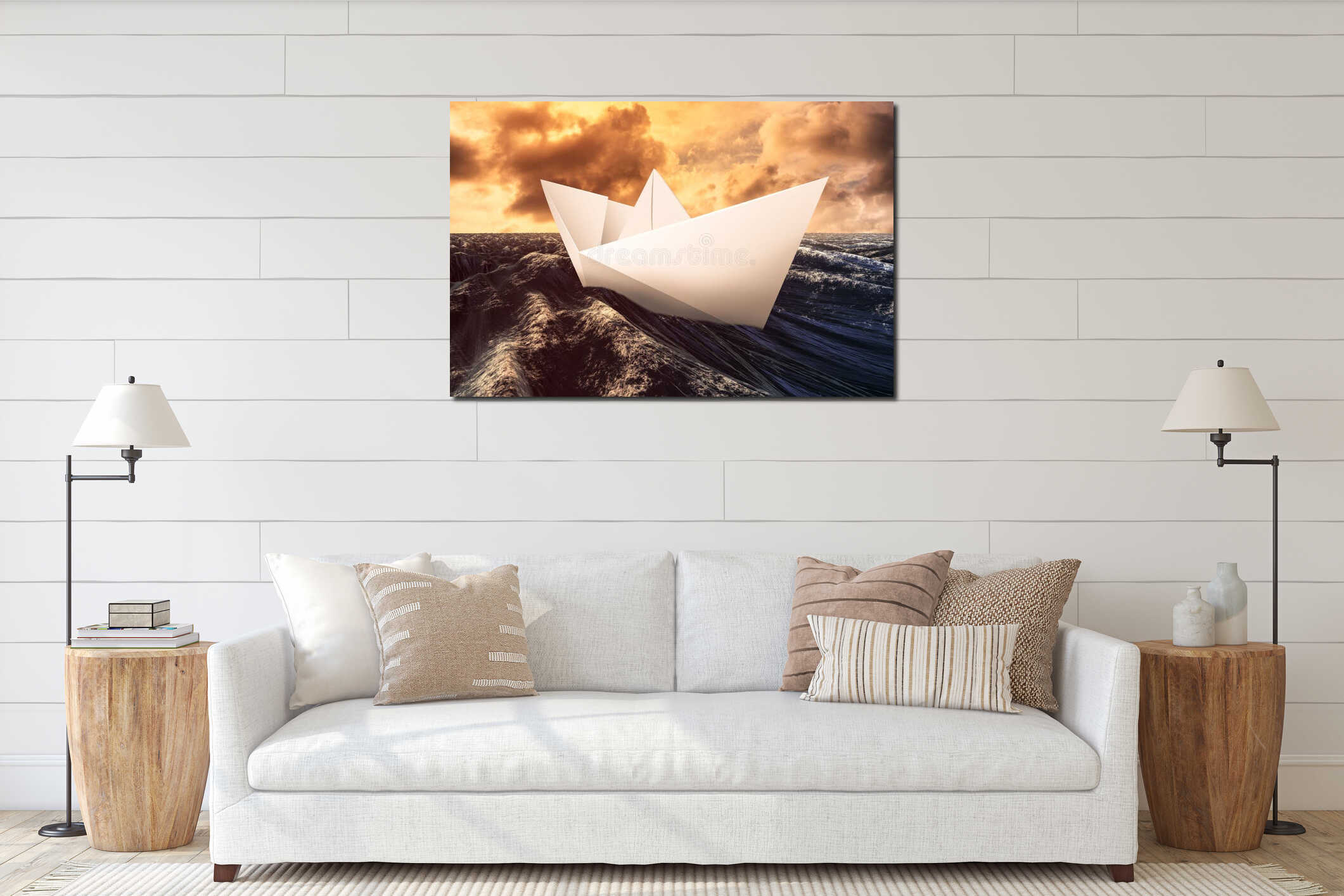 Canvas hanging interior mockup