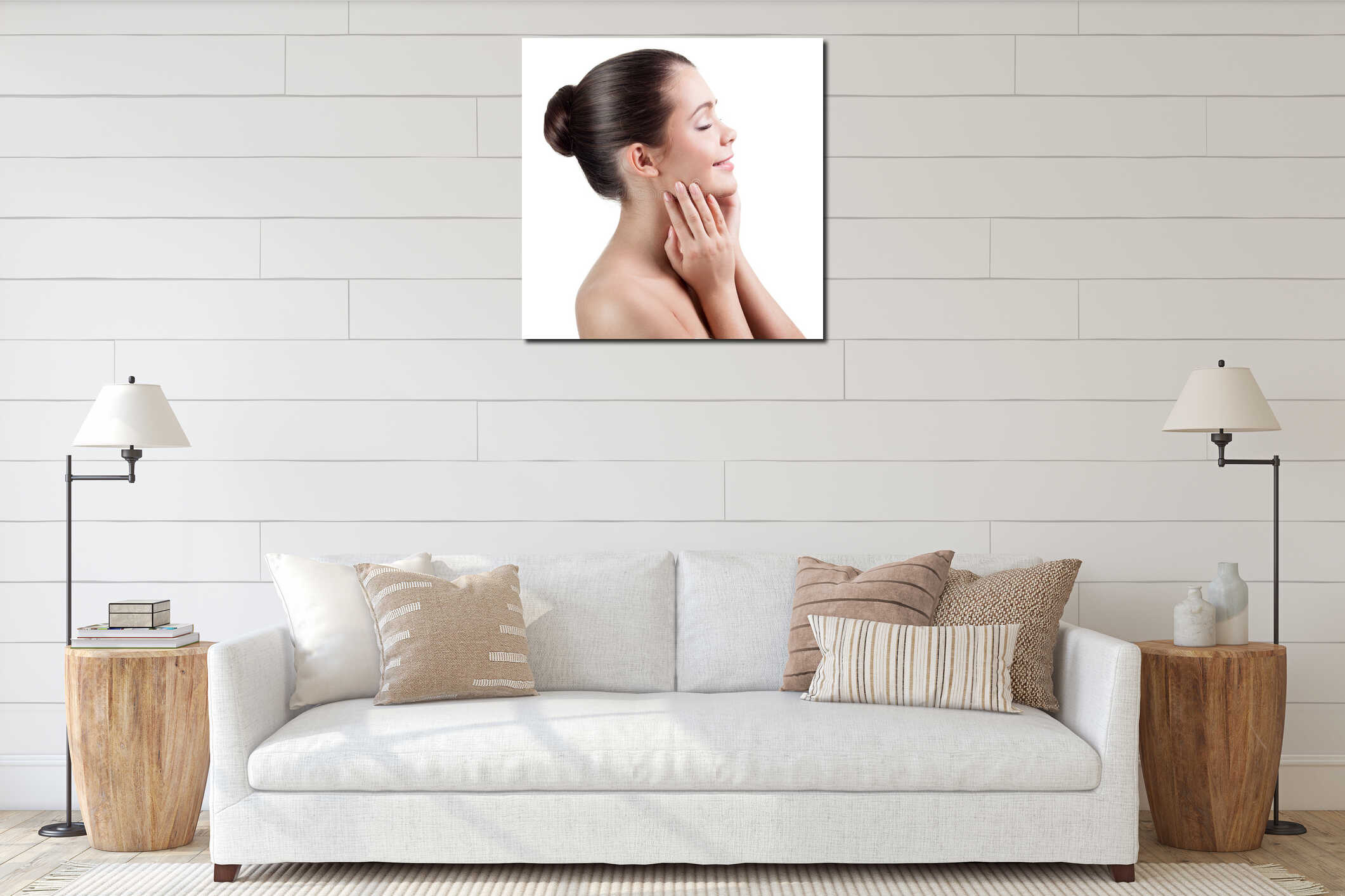 Canvas hanging interior mockup